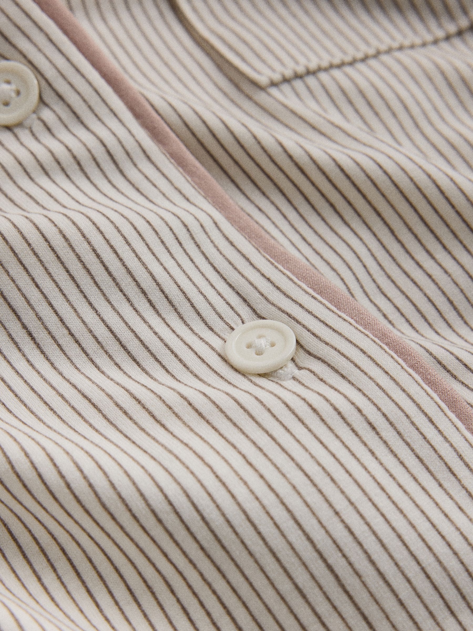 The Set 2 Pack Viscose Blend Button Through Long Pyjamas - Pink / Stripe - Regular - SIP Still Life
