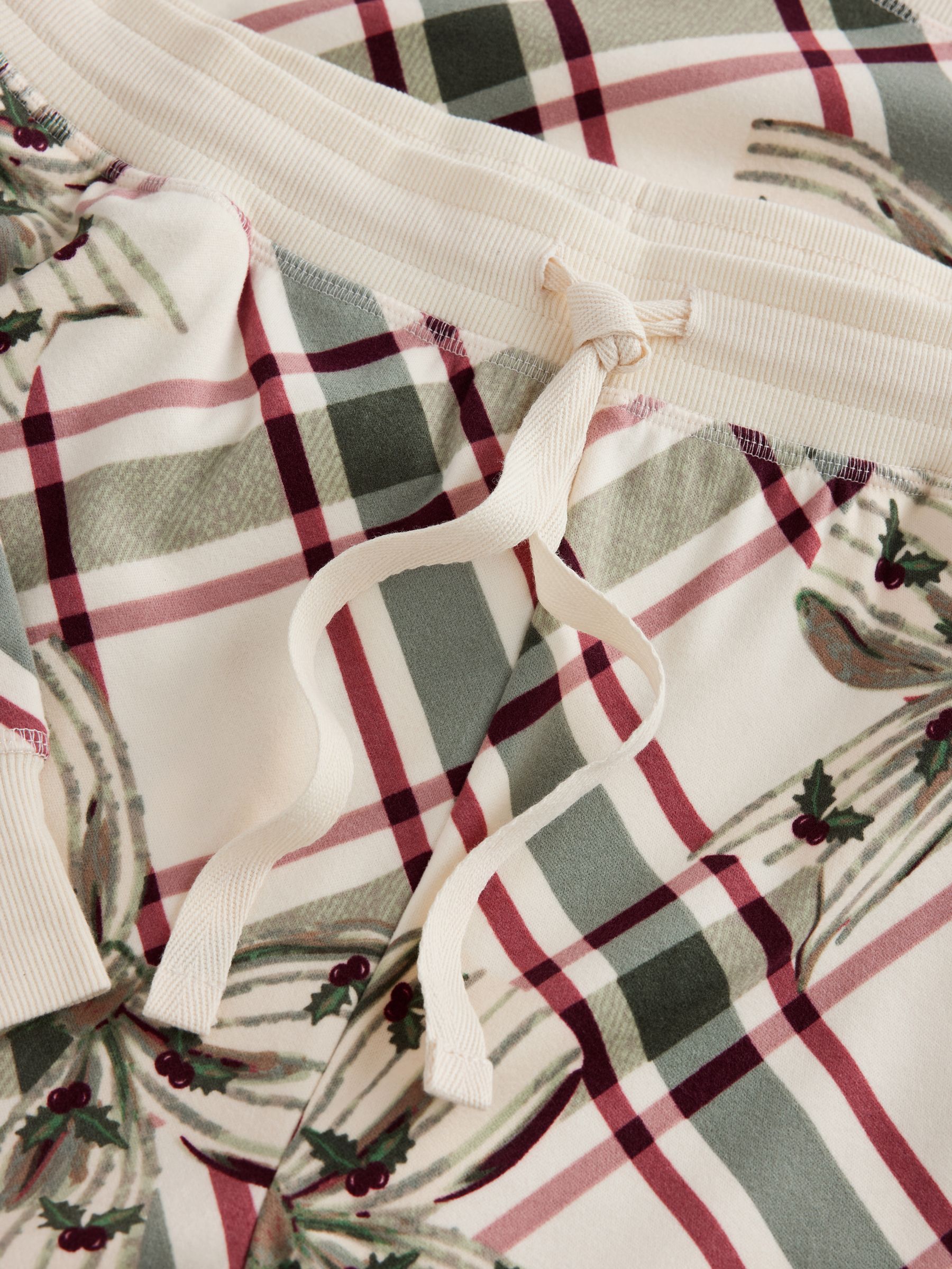 Cosy Long Sleeve Pyjamas Set - Oatmeal Argyle Bows - Regular - SIP Still Life