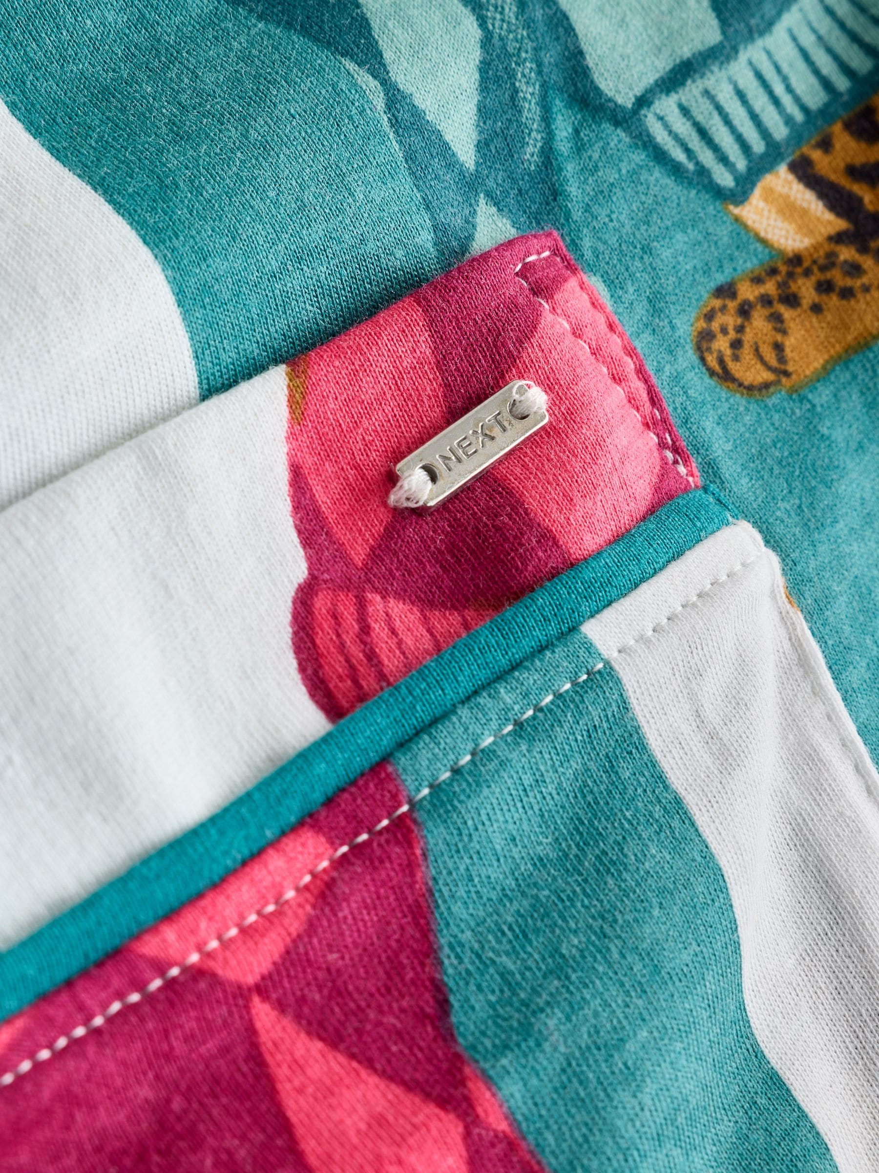Long Sleeve Button Through Pyjama Set - Leopard Stripe - Regular - SIP Still Life
