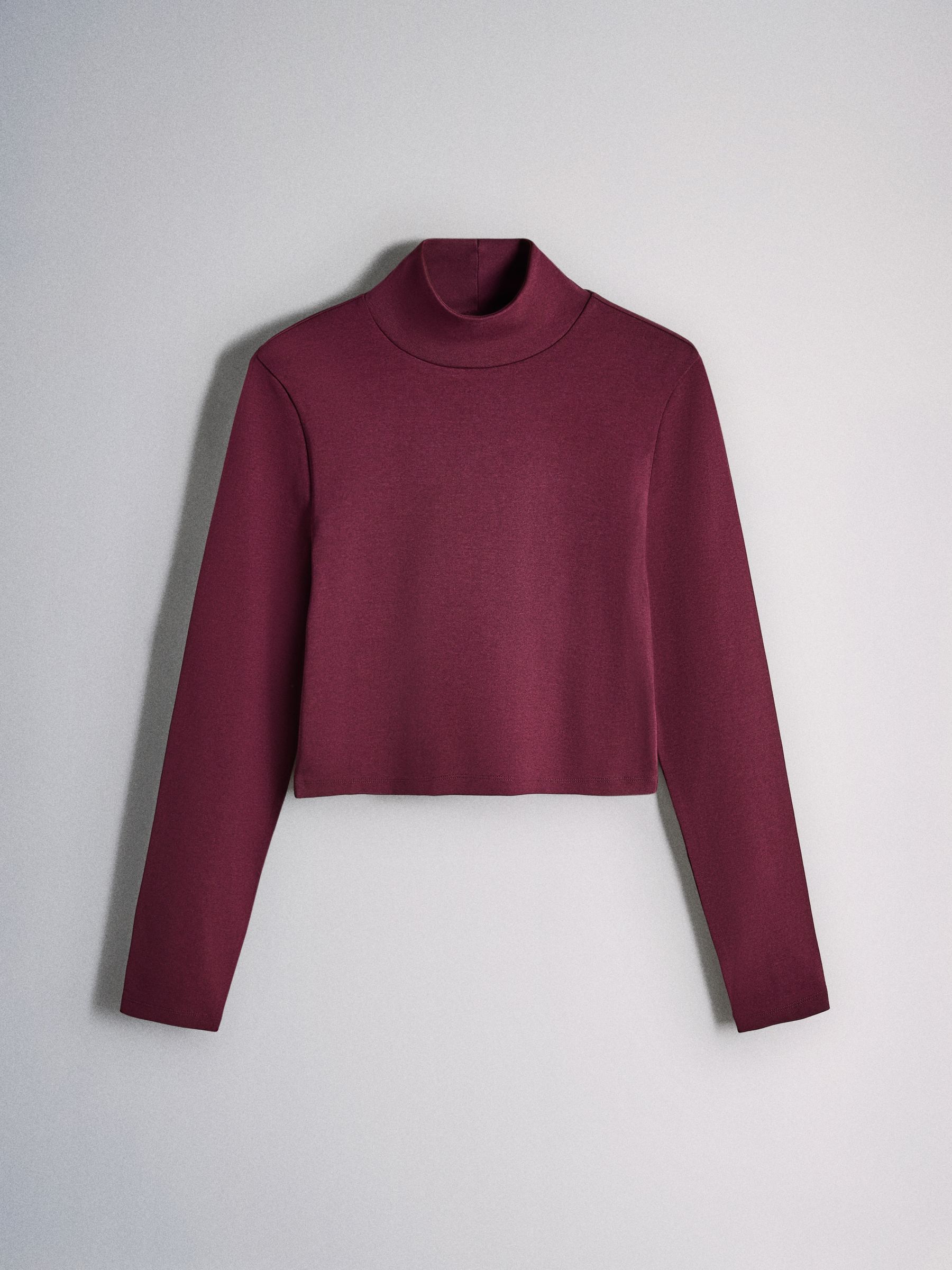 The Set 3 Pack High Neck Cropped Long Sleeve Tops - Black/Brown/Burgundy - Regular - SIP Still Life