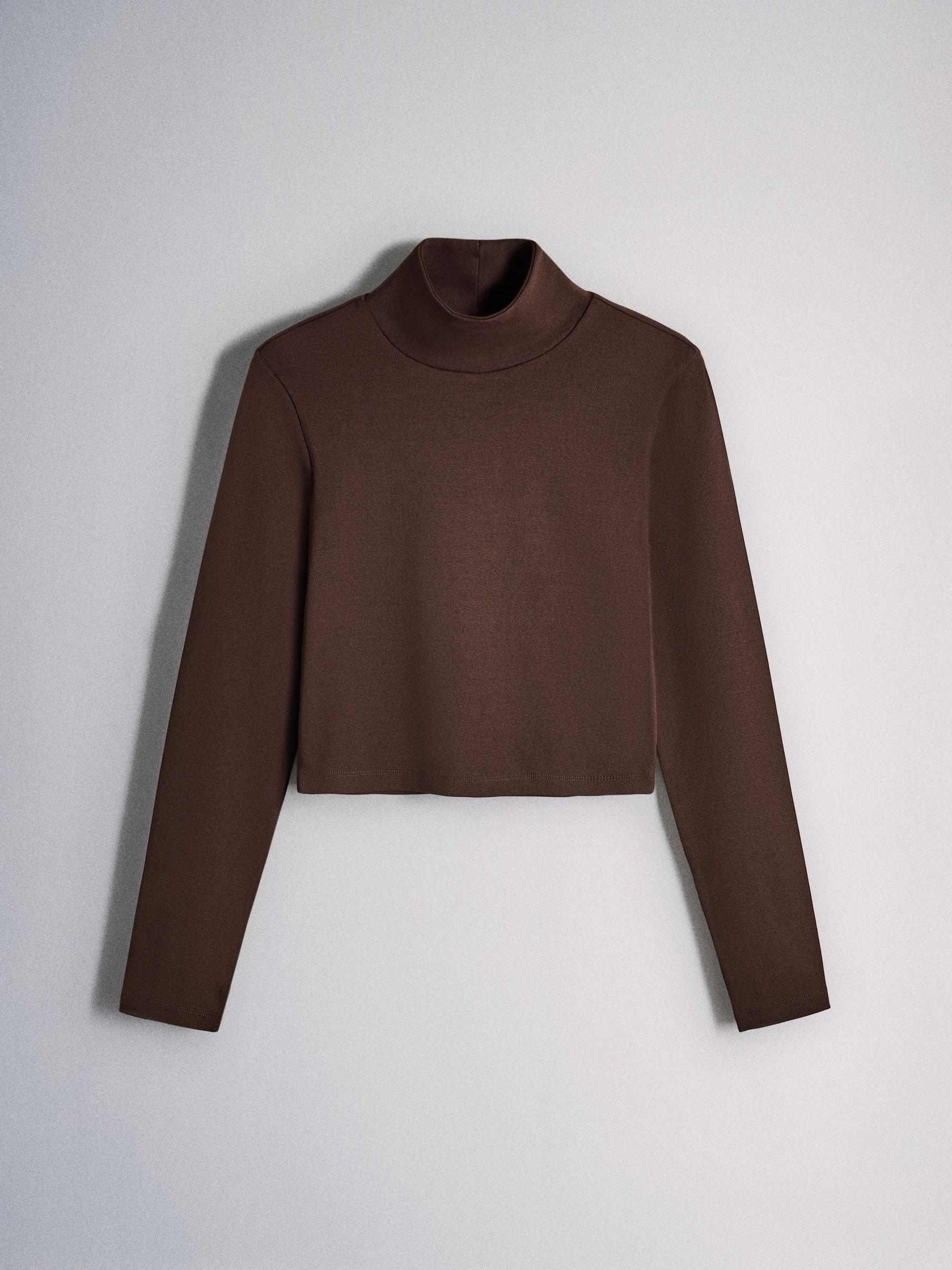 The Set 3 Pack High Neck Cropped Long Sleeve Tops - Black/Brown/Burgundy - Regular - SIP Still Life