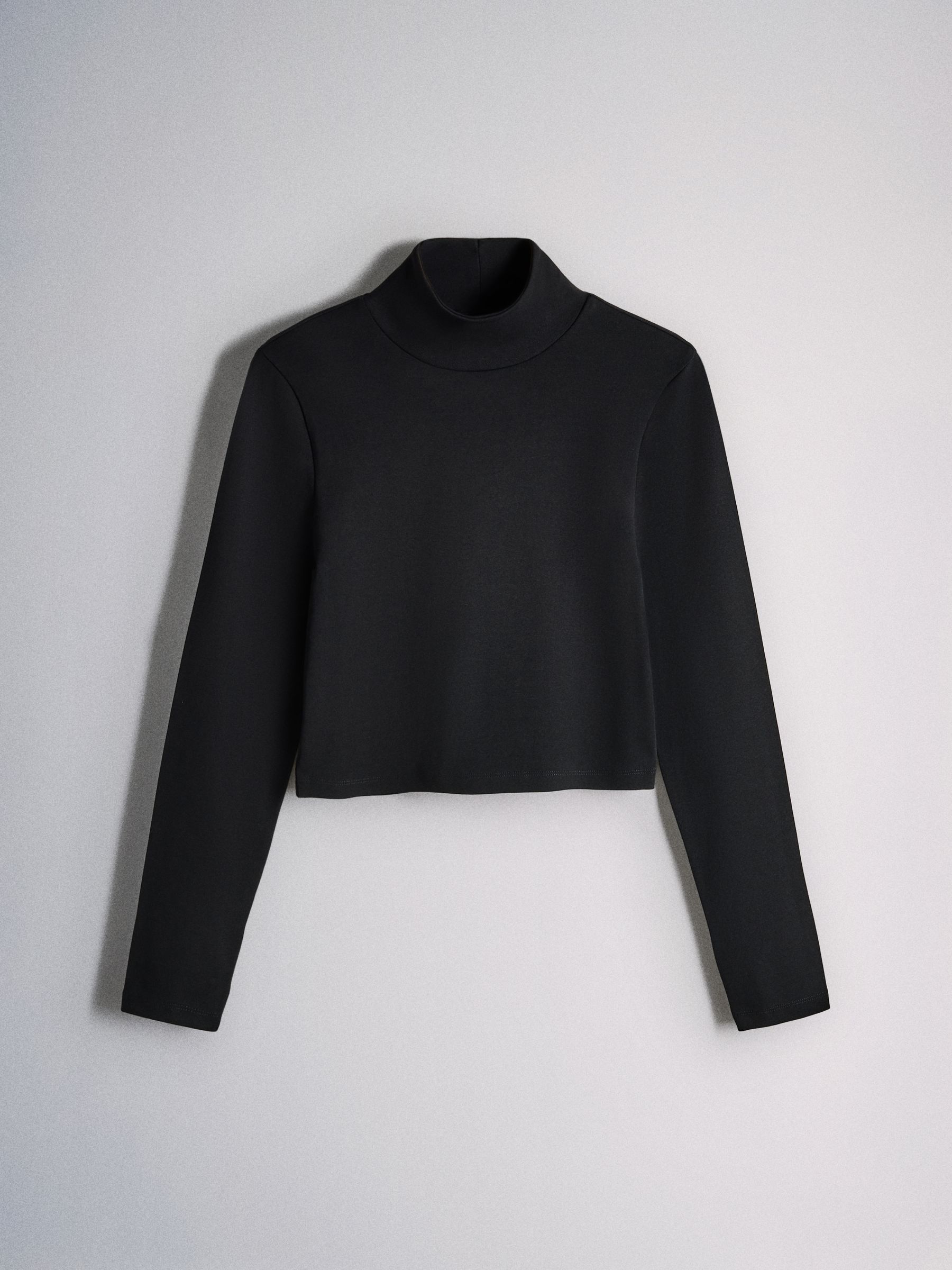 The Set 3 Pack High Neck Cropped Long Sleeve Tops - Black/Brown/Burgundy - Regular - SIP Still Life