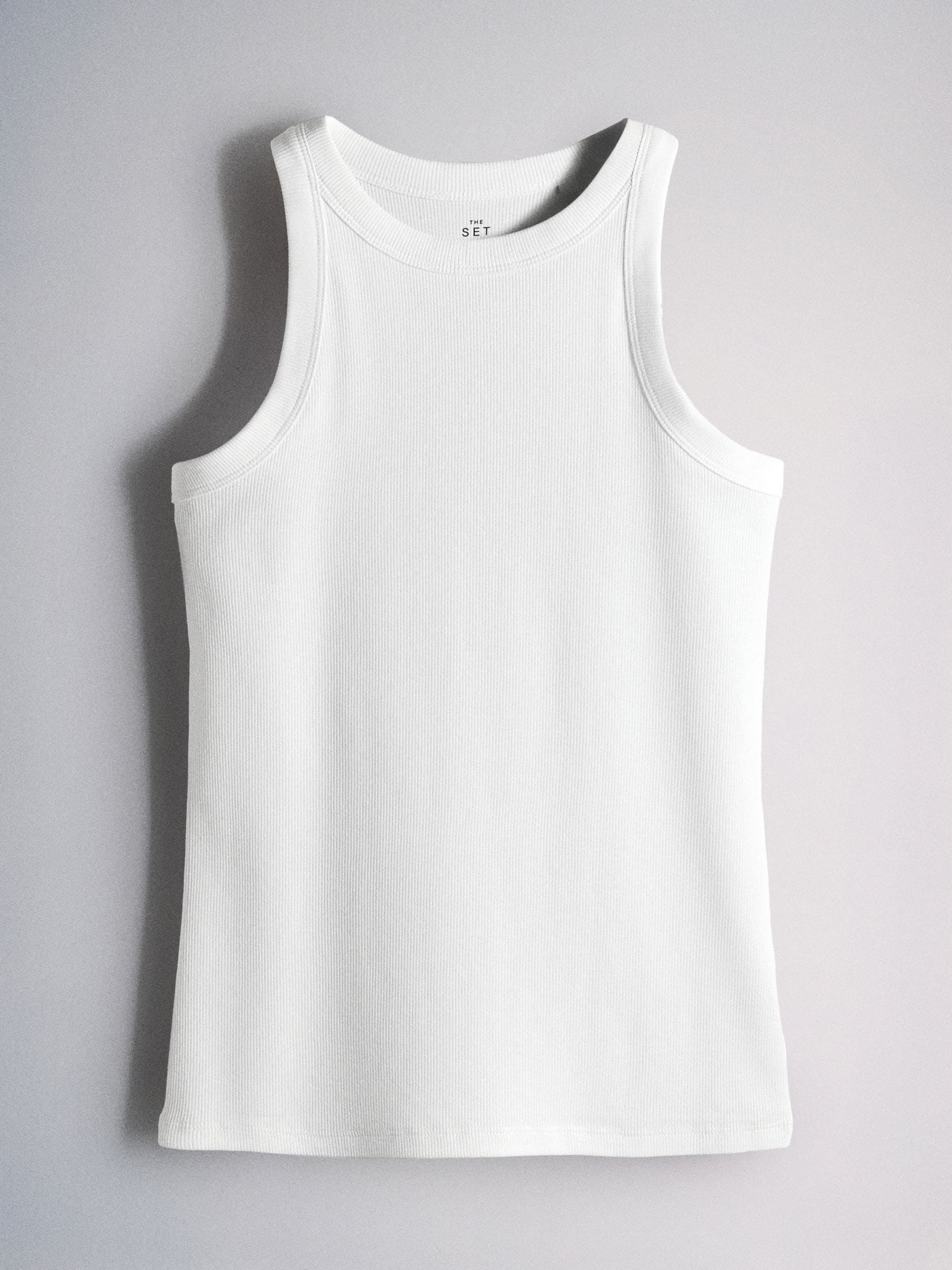 The Set 5 Pack Racer Ribbed Vests - Grey/Black/Charcoal/White - Regular - SIP Still Life