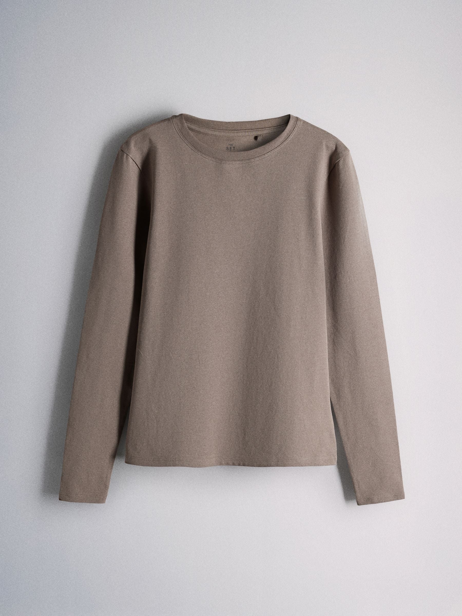 The Set 5 Pack Skinny Fit Crew Neck Long Sleeve T-Shirts - Pink/Cream/Stripe/Taupe - Regular - SIP Still Life