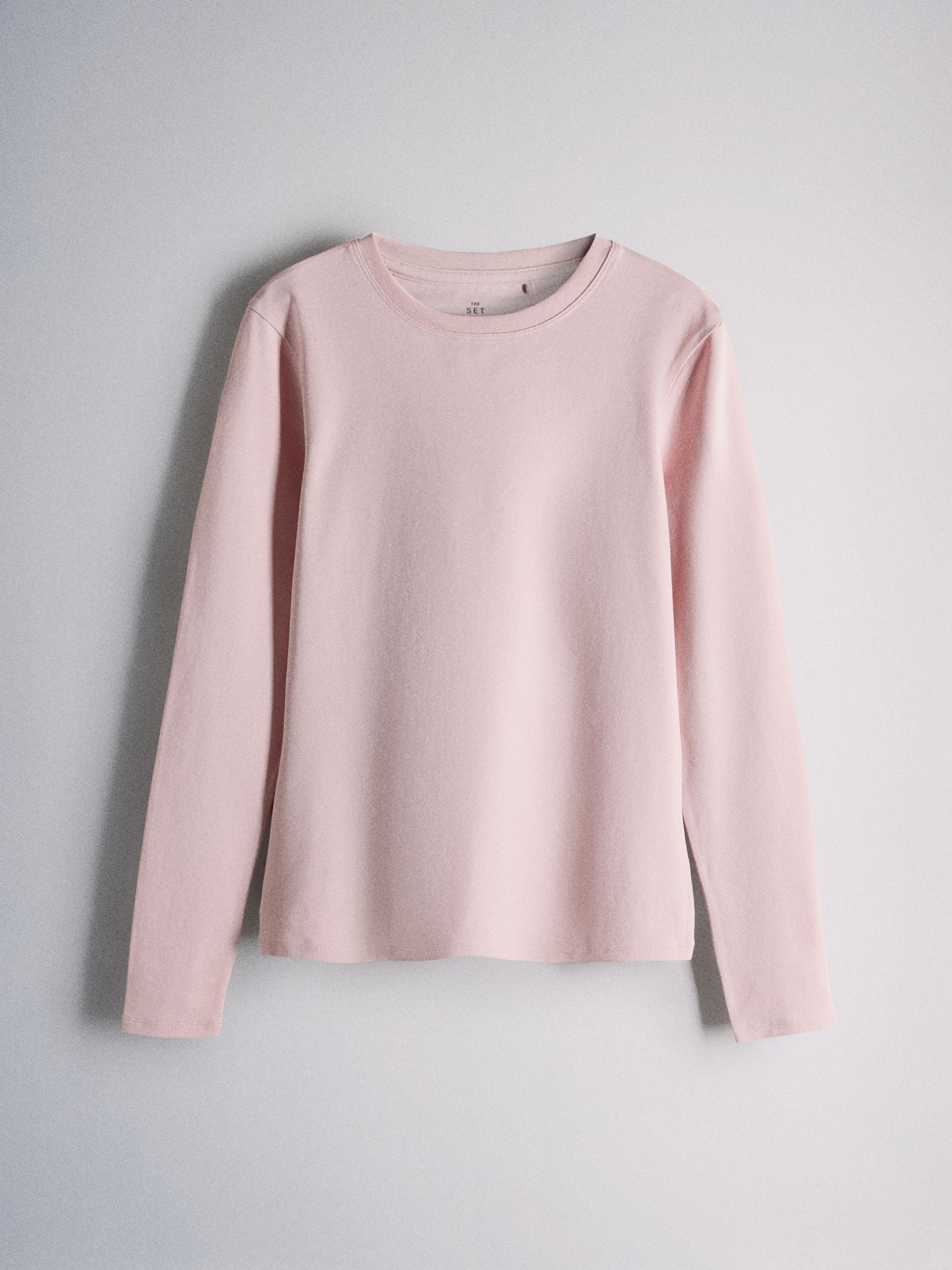 The Set 5 Pack Skinny Fit Crew Neck Long Sleeve T-Shirts - Pink/Cream/Stripe/Taupe - Regular - SIP Still Life