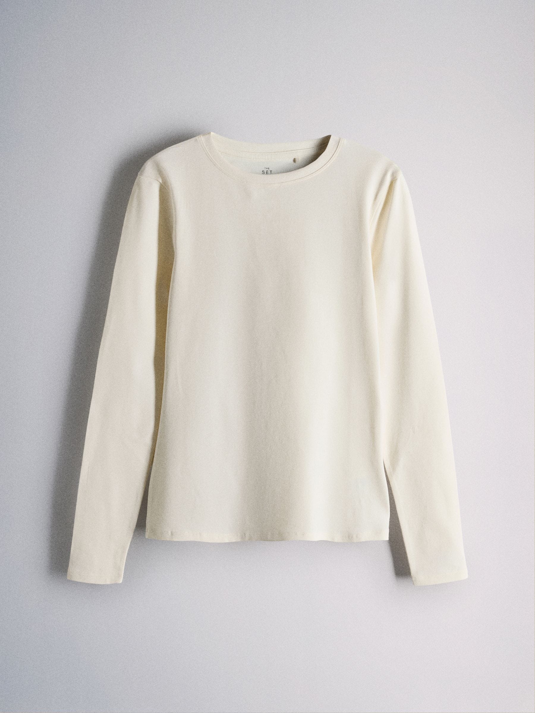 The Set 5 Pack Skinny Fit Crew Neck Long Sleeve T-Shirts - Pink/Cream/Stripe/Taupe - Regular - SIP Still Life