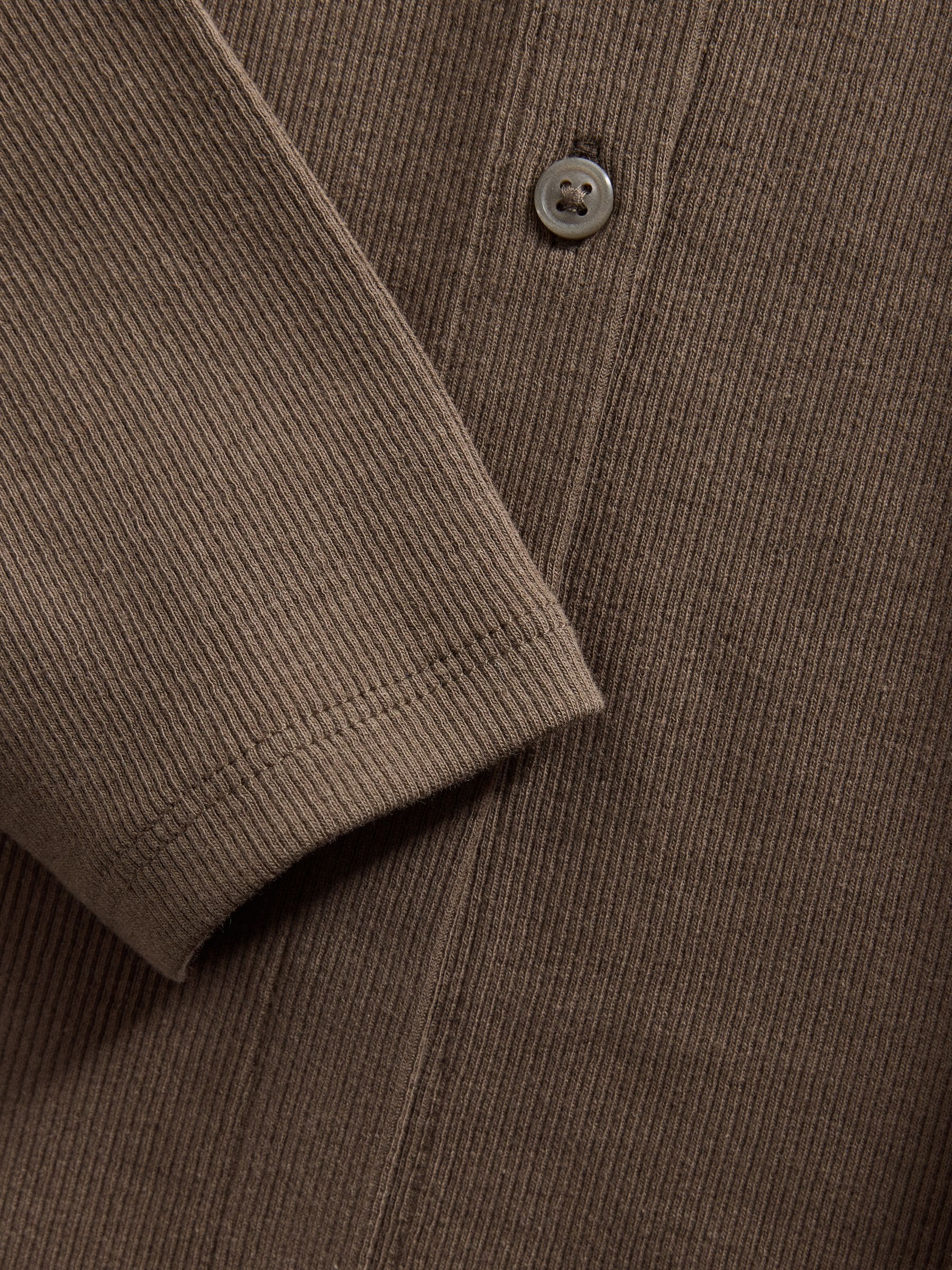 The Set 3 Pack Long Sleeve Button Through Rib T-Shirt - Brown/Black/Ecru - Regular - SIP Still Life