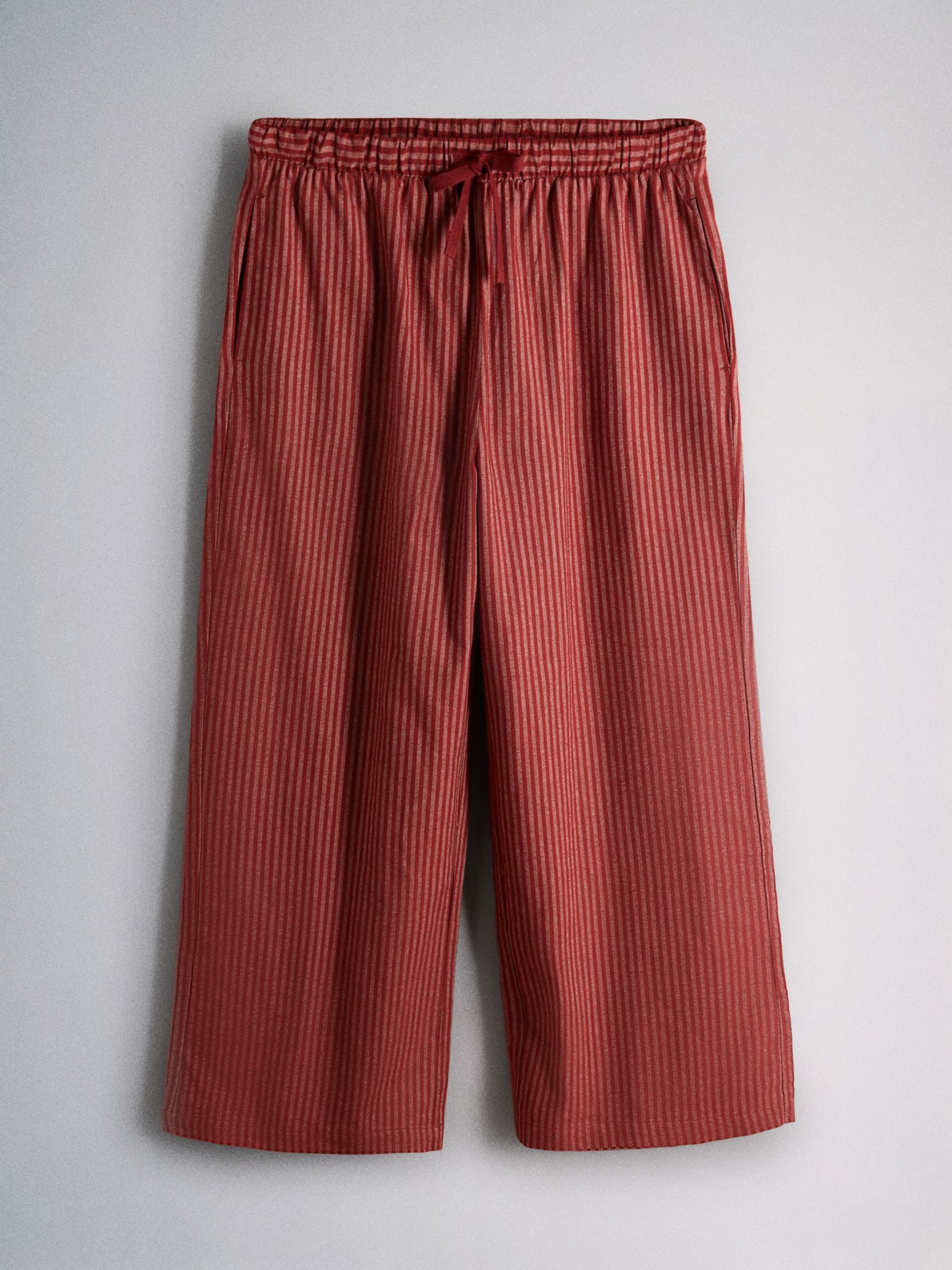 The Set 2 Pack Henley and Flannel Pyjamas Set - Chocolate Brown Check/Cream Red Stripe - Regular - SIP Still Life