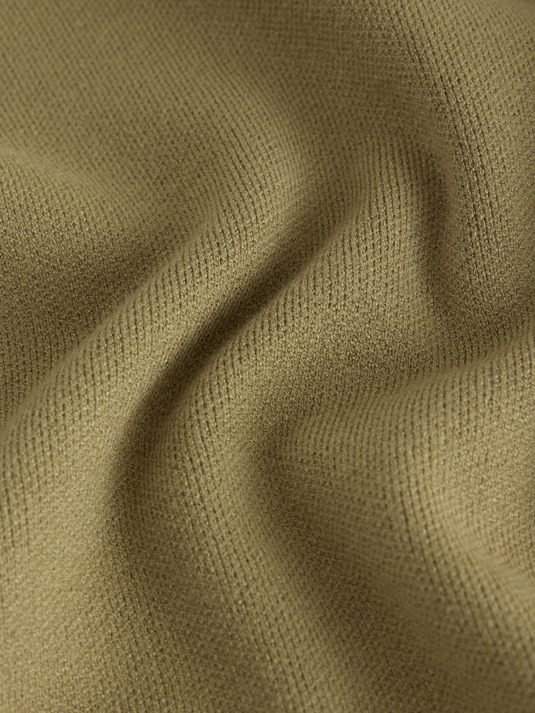 Striped Knit Look Crew Neck Jumper - Olive Green - Regular - SIP Still Life