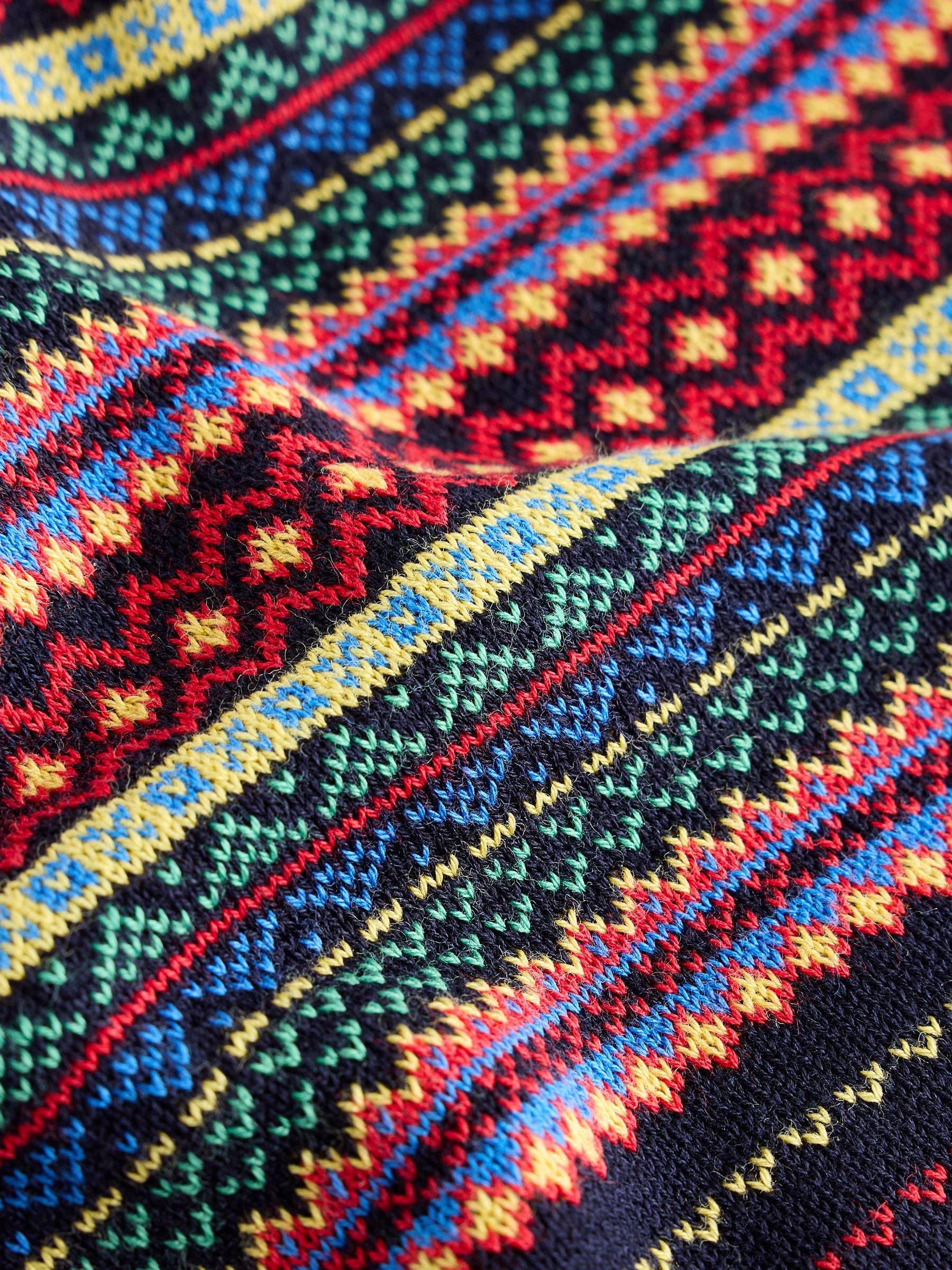 Cotton Rich Soft Touch Long Sleeve Crew Neck Jumper - Rainbow Fairisle - Regular - SIP Still Life