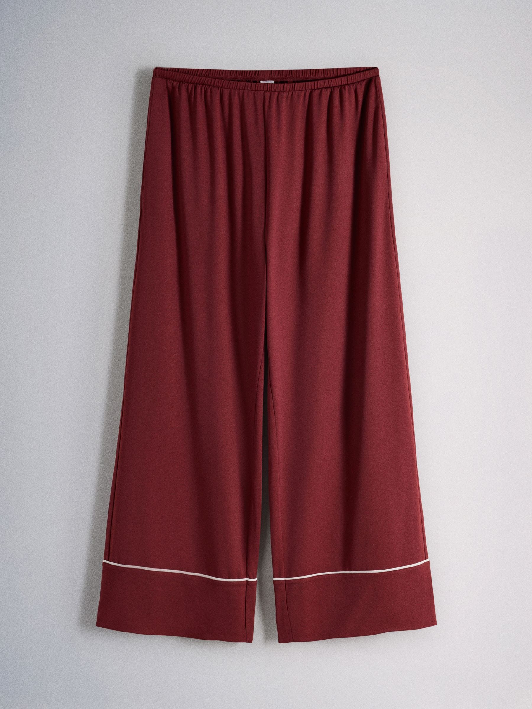 The Set 2 Pack Viscose Blend Button Through Long Pyjamas - Red/Oat Marl - Regular - SIP Still Life