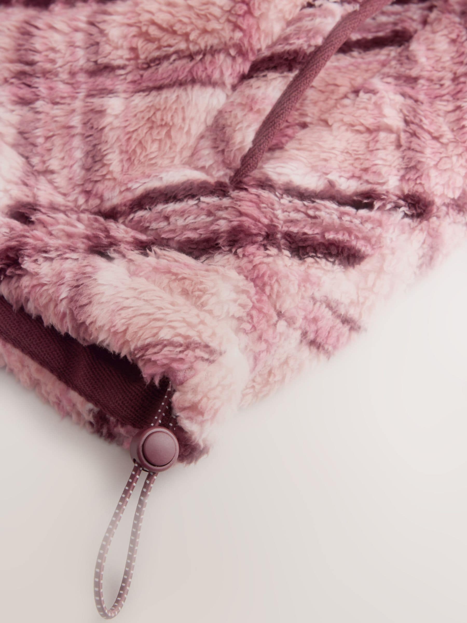 Half Zip Borg Fleece - Pink Check - Regular - SIP Still Life