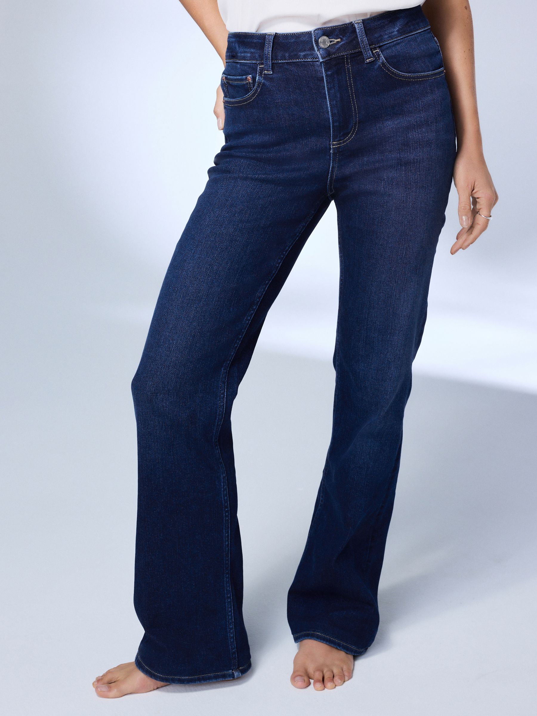 Mid Rise Super Soft Stretch Bootcut Jeans - Dark Blue - Regular - Location Worn
