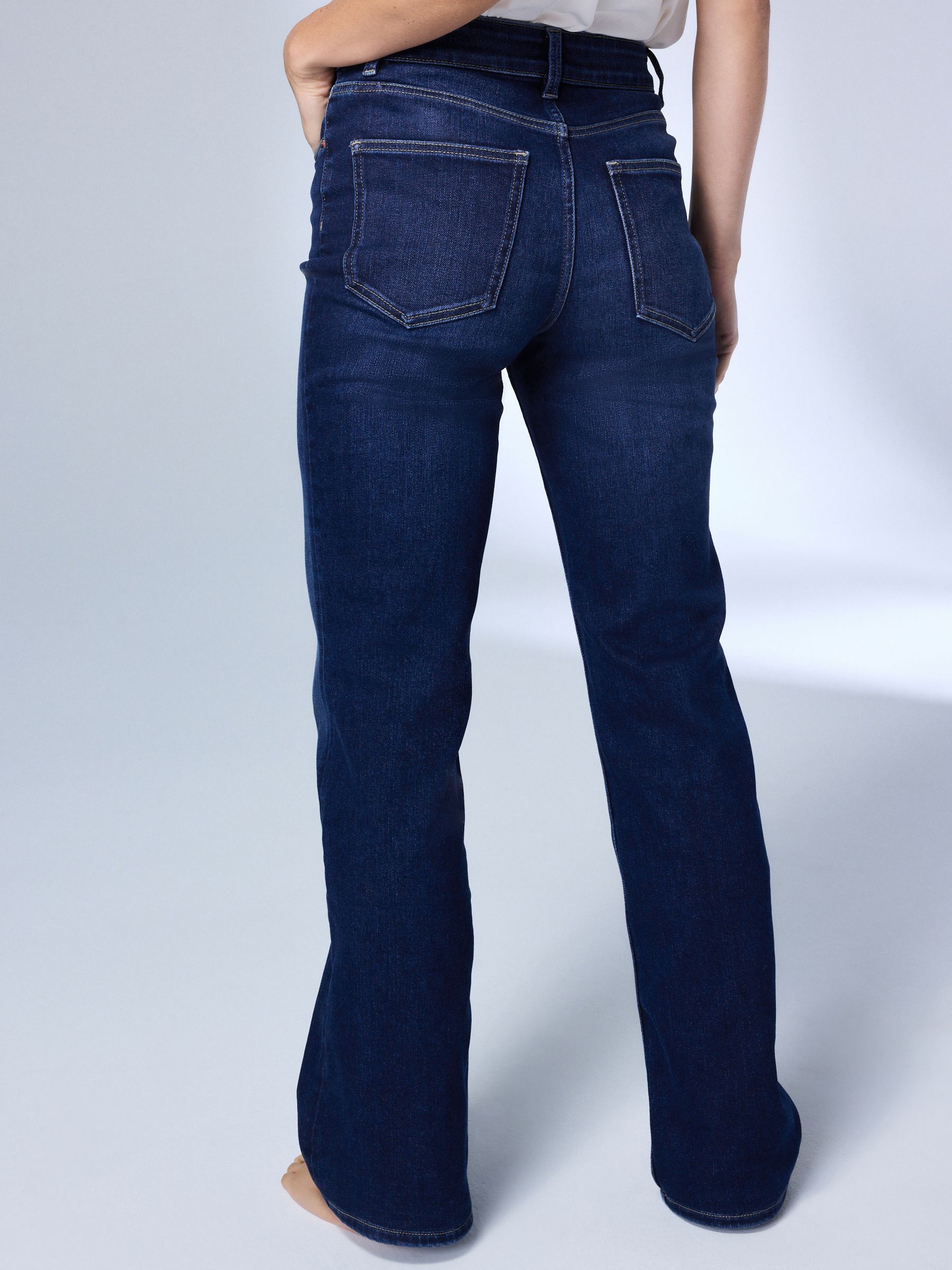 Mid Rise Super Soft Stretch Bootcut Jeans - Dark Blue - Regular - Location Worn
