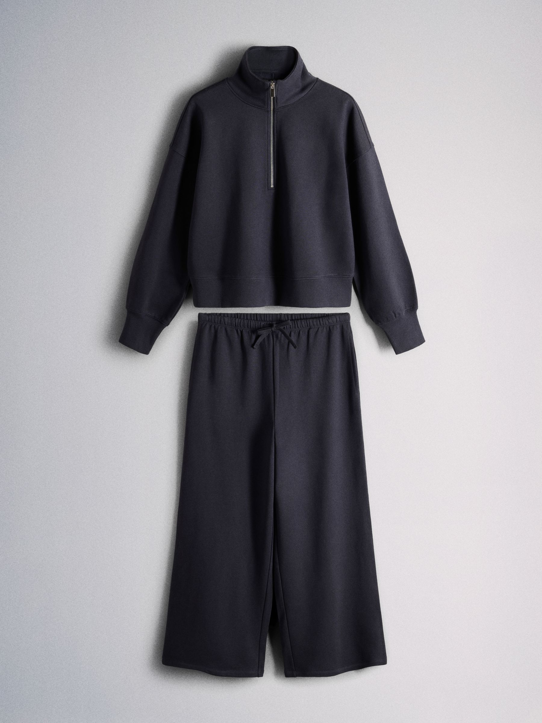 The Set Premium Cotton Quarter Zip and Straight Leg Joggers Coord - Dark Navy - Regular - SIP Still Life