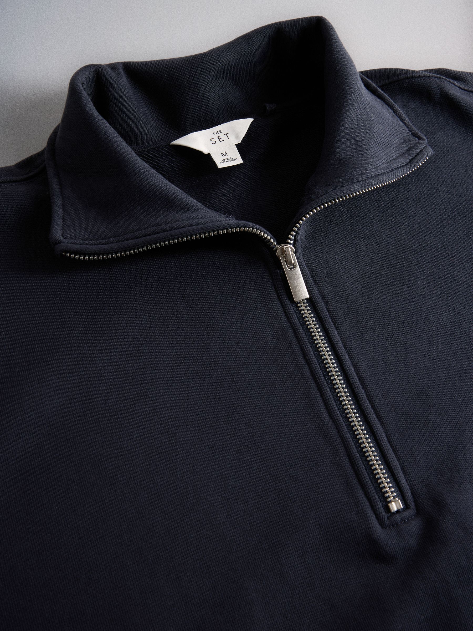 The Set Premium Cotton Quarter Zip and Straight Leg Joggers Coord - Dark Navy - Regular - SIP Still Life