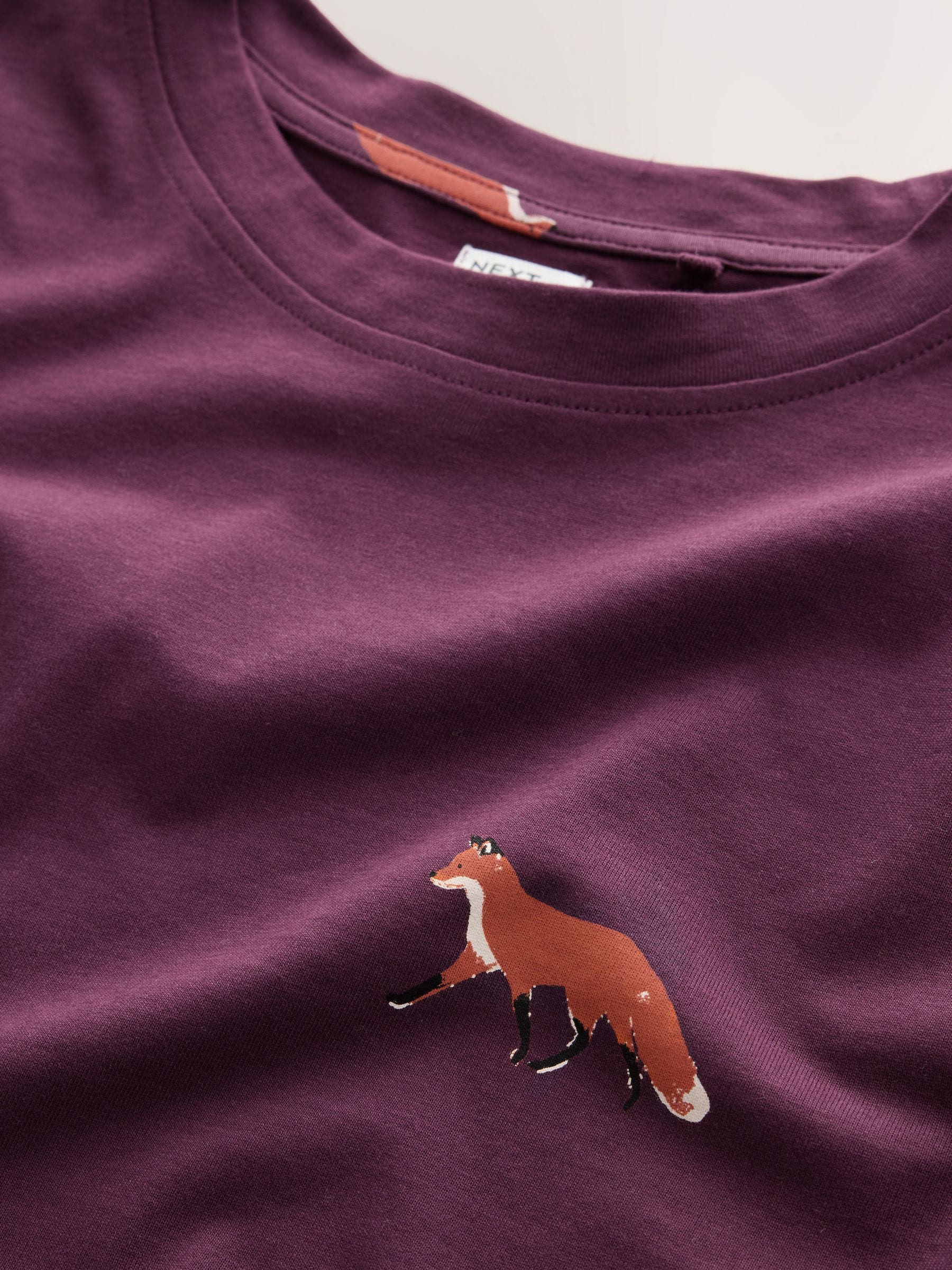 Short Sleeve Pyjamas - Plum Purple Fox - Regular - SIP Worn