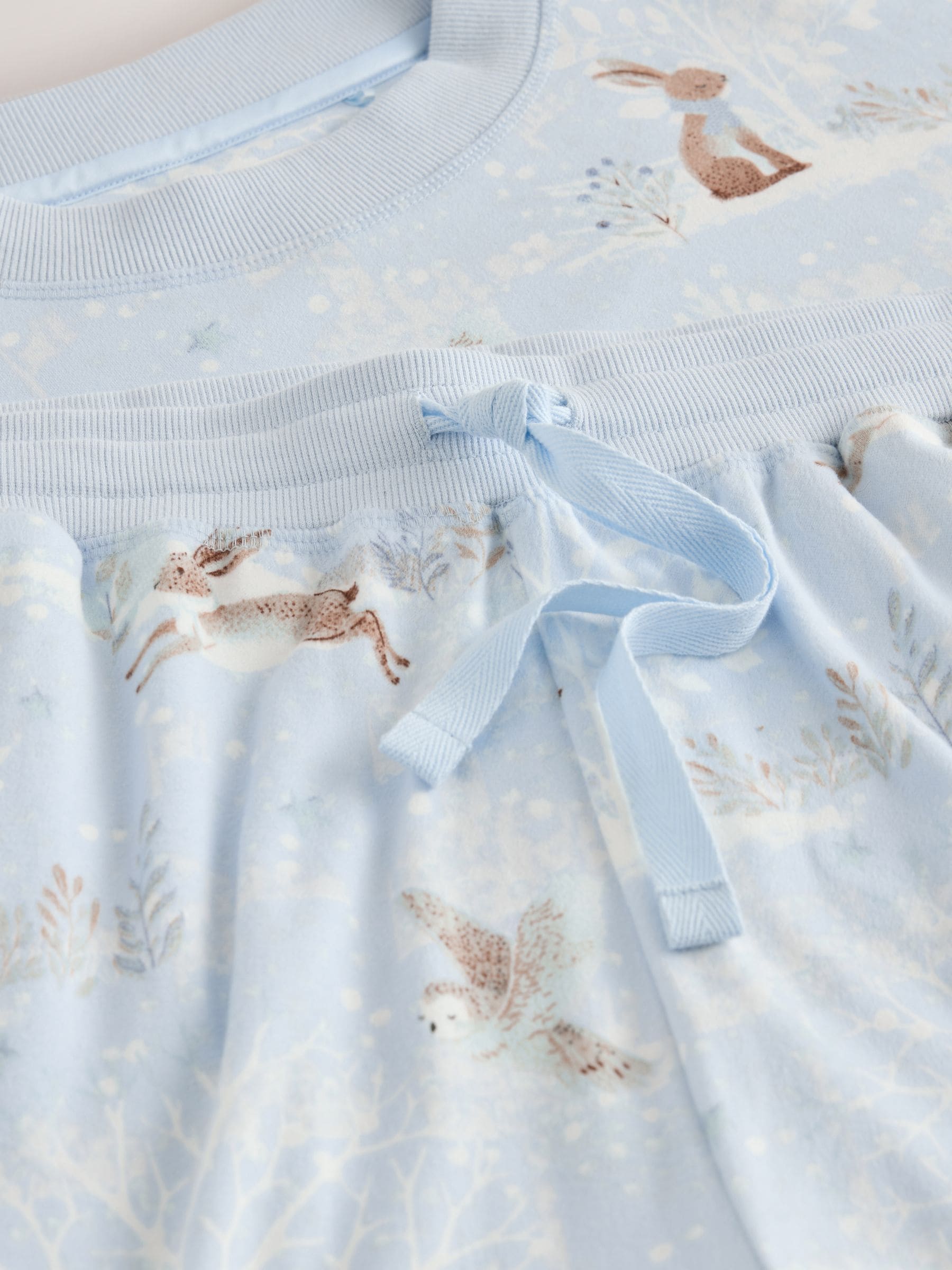 Cosy Long Sleeve Pyjamas Set - Light Blue Woodland - Regular - SIP Still Life