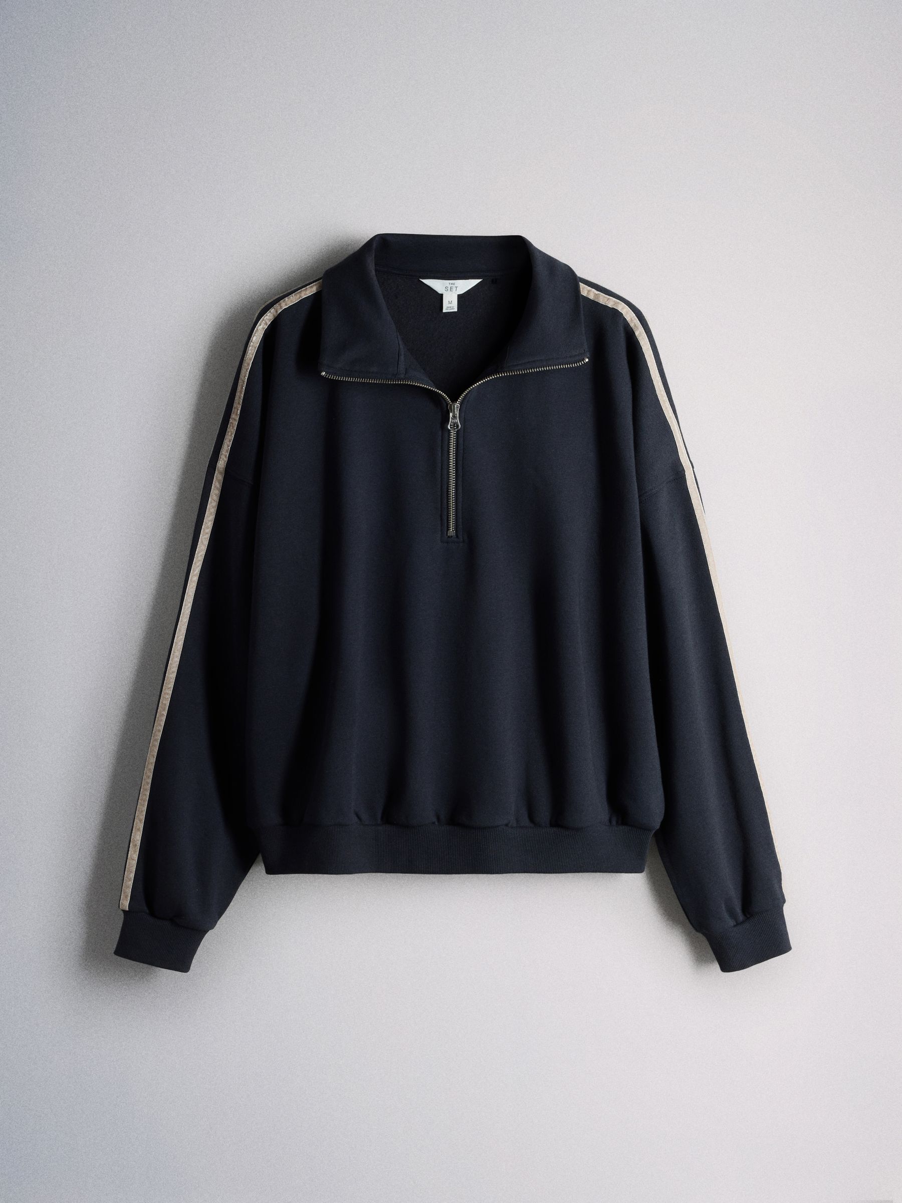 The Set Funnel Neck Sweat with Straight Leg Joggers Co-Ord Set - Navy - Regular - SIP Still Life