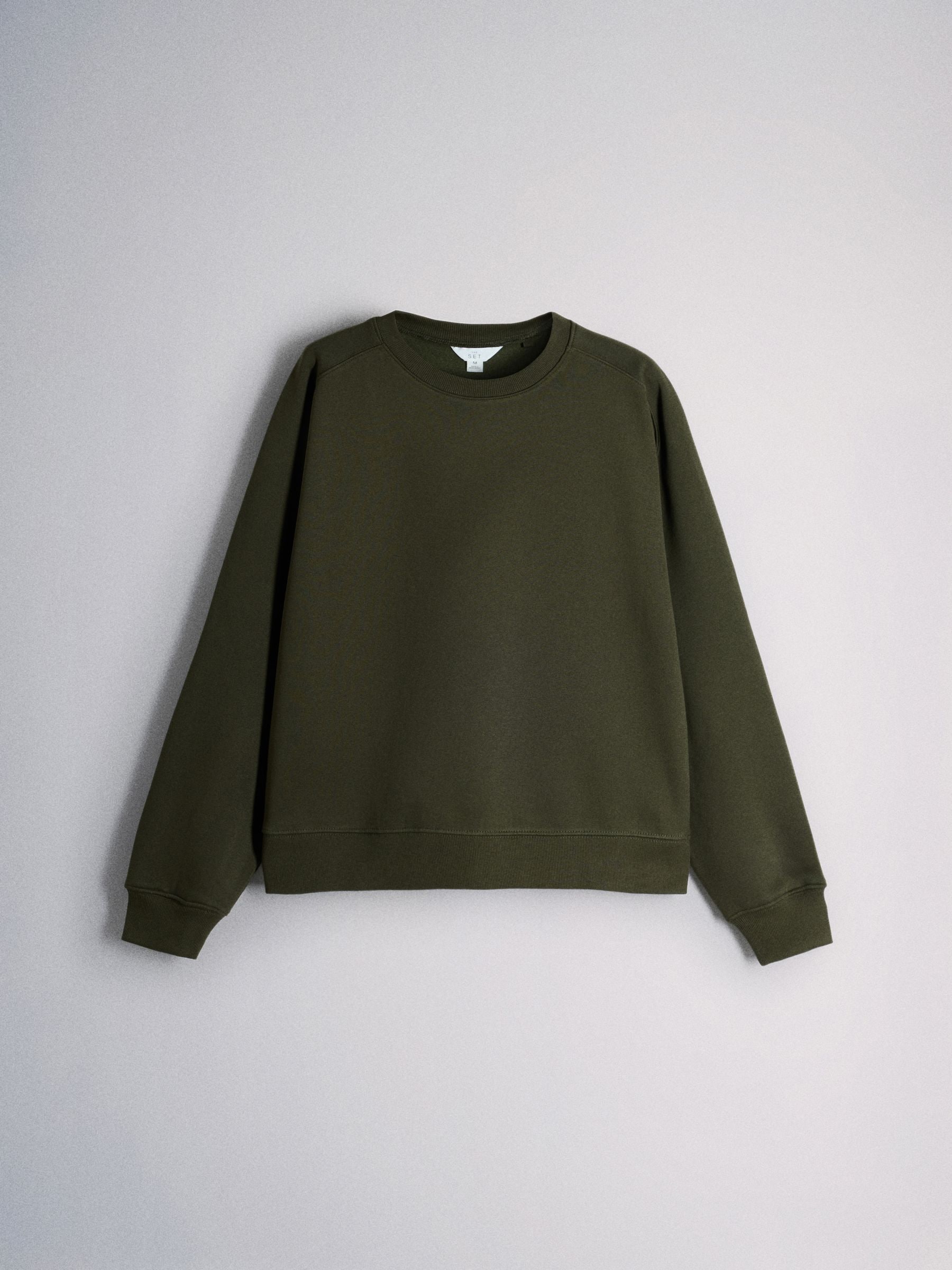 The Set 3 Pack Saddle Sleeve Crew Neck Sweatshirts - Dark Green/Brown/Taupe - Regular - SIP Still Life