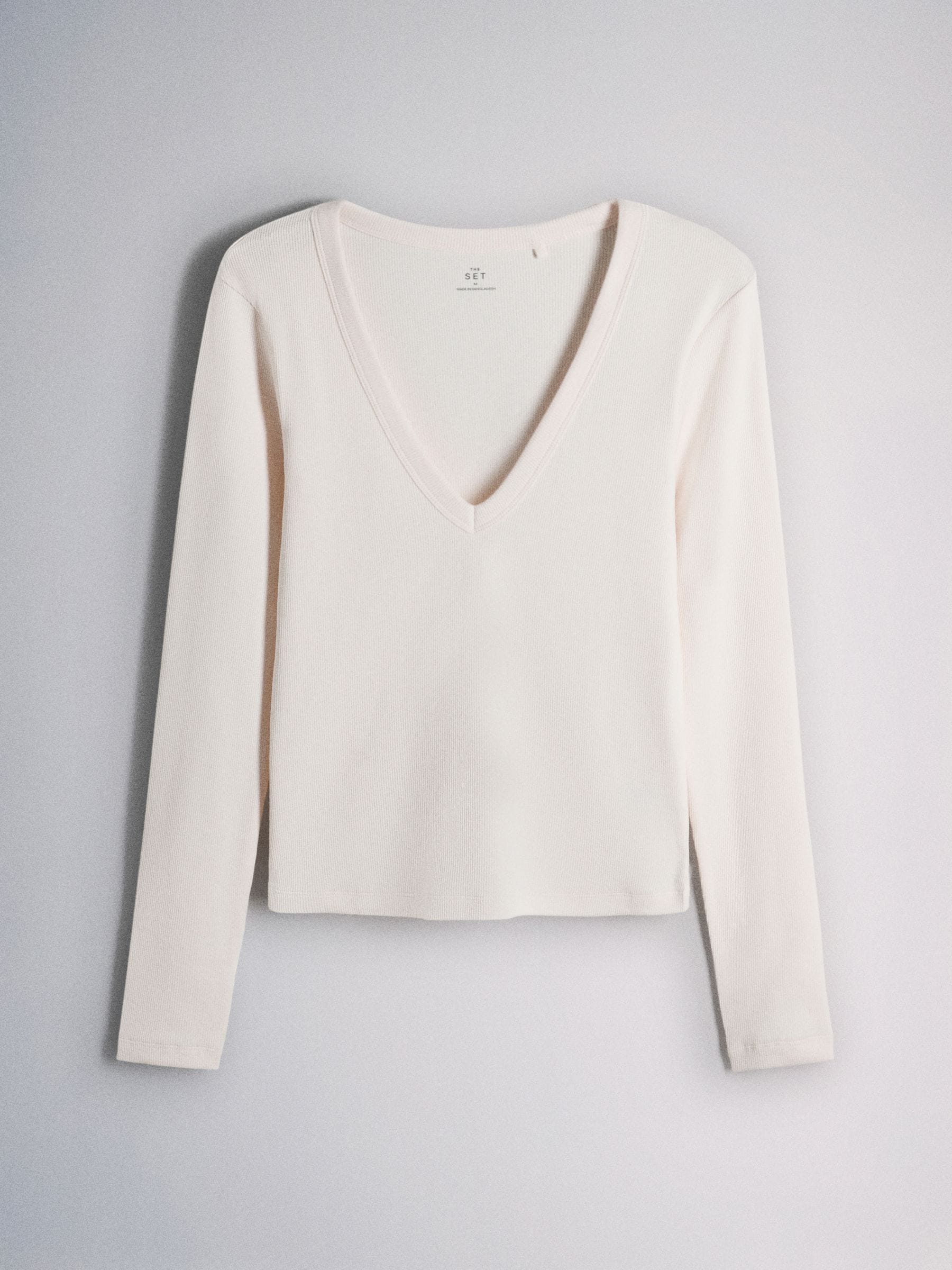 The Set 5 Pack V-Neck Ribbed Long Sleeve T-Shirts - Brown/Pink/Purple/Clay/Taupe - Regular - SIP Still Life