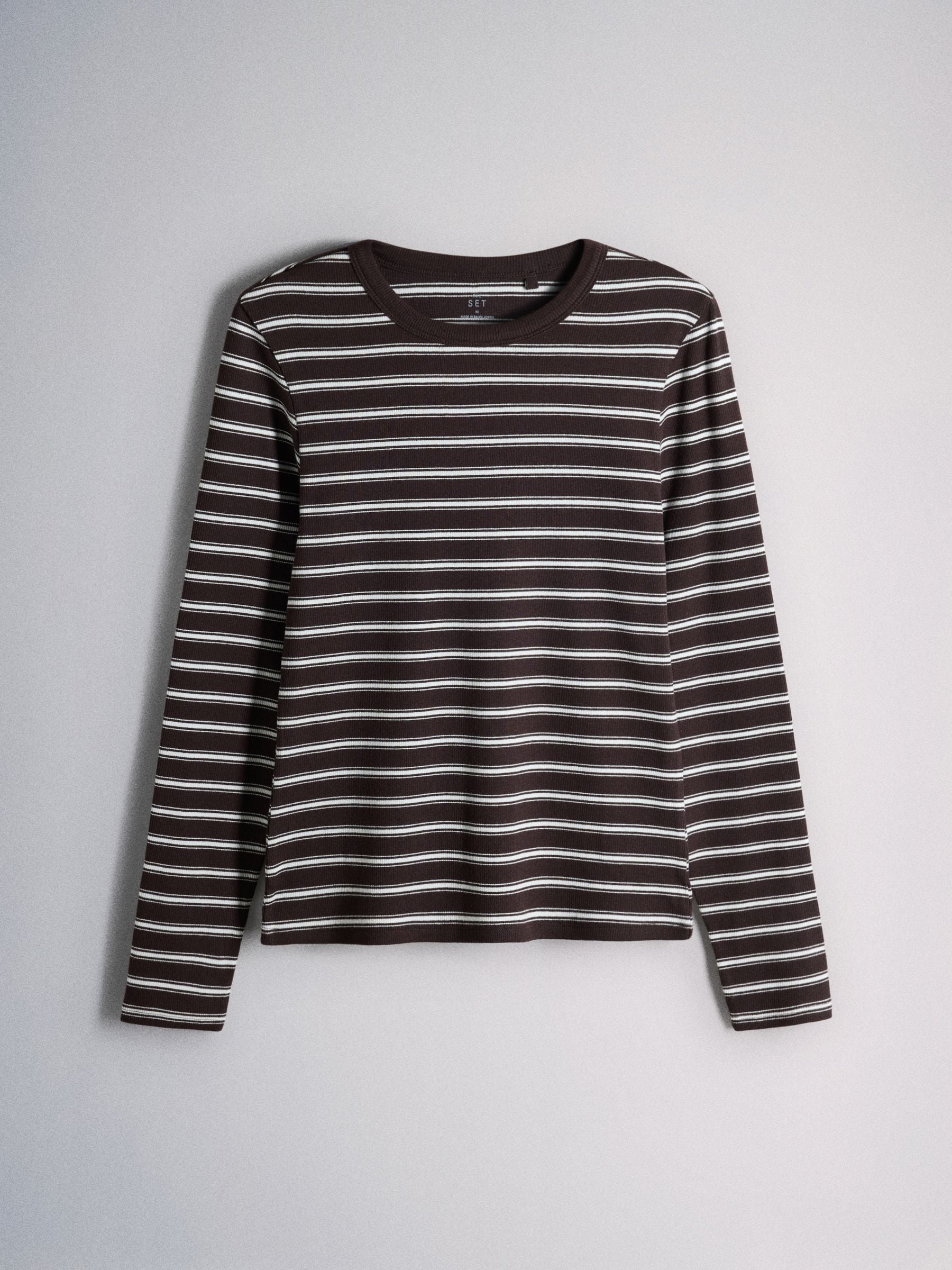The Set 5 Pack Ribbed Long Sleeve T-Shirts - Khaki/Navy/Stripe/Red/Grey - Regular - SIP Still Life