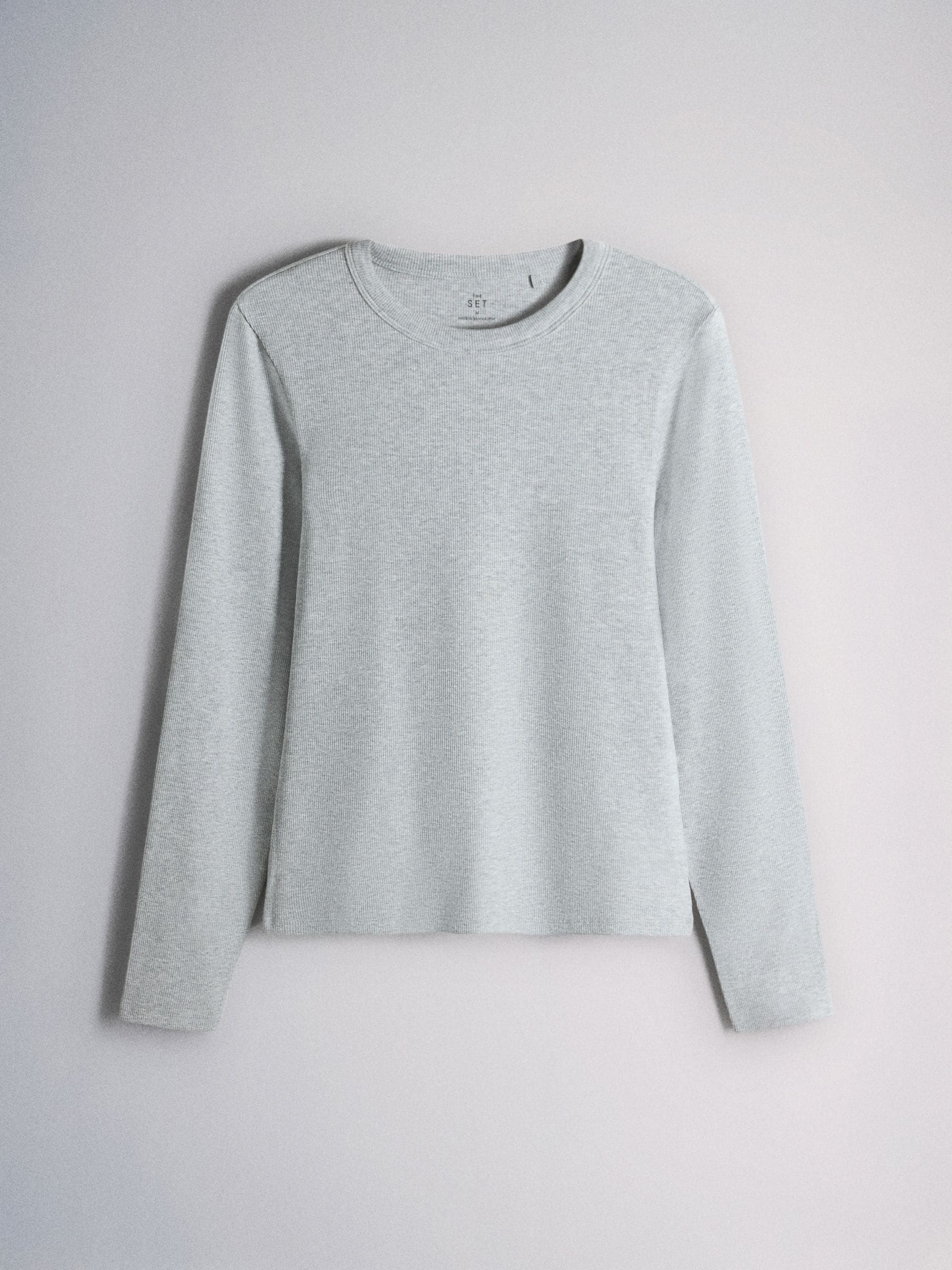 The Set 5 Pack Ribbed Long Sleeve T-Shirts - Khaki/Navy/Stripe/Red/Grey - Regular - SIP Still Life