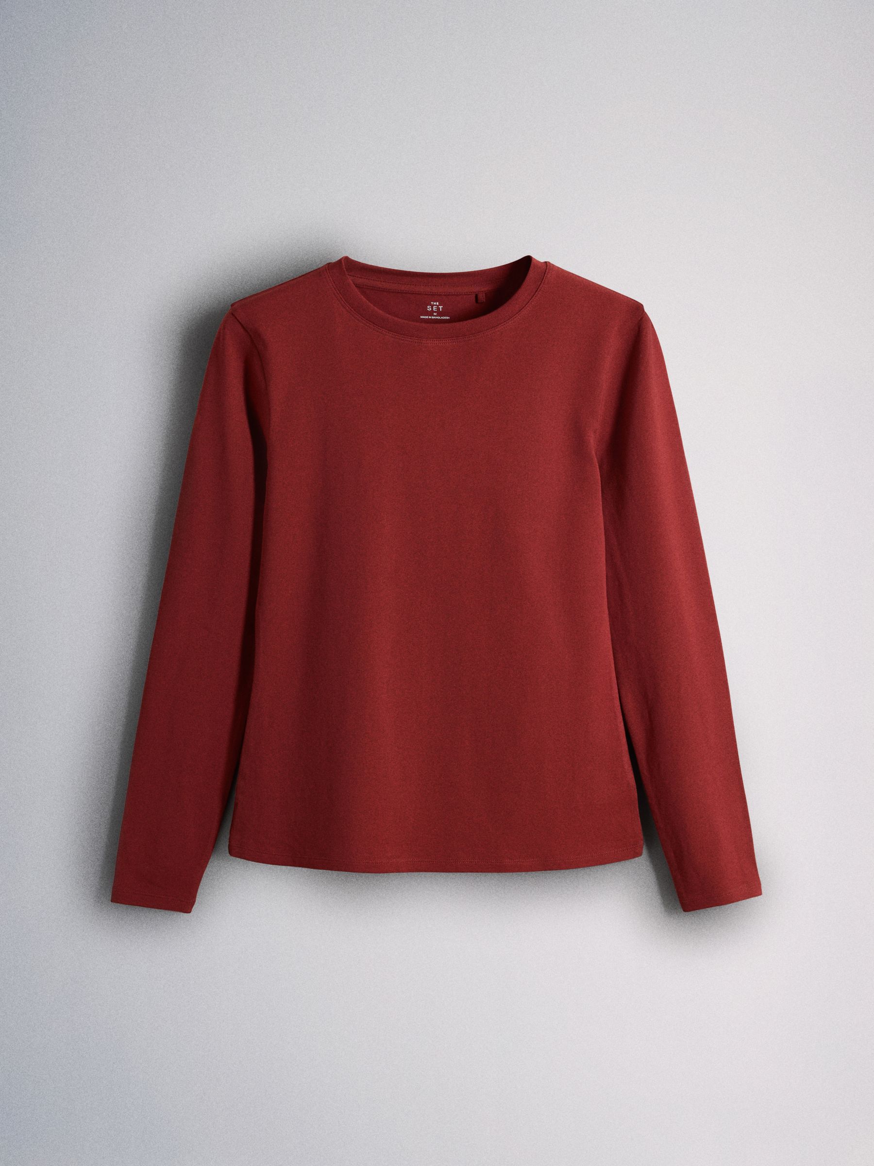 The Set 5 Pack Skinny Fit Crew Neck Long Sleeve T-Shirts - Red/Green - Regular - SIP Still Life