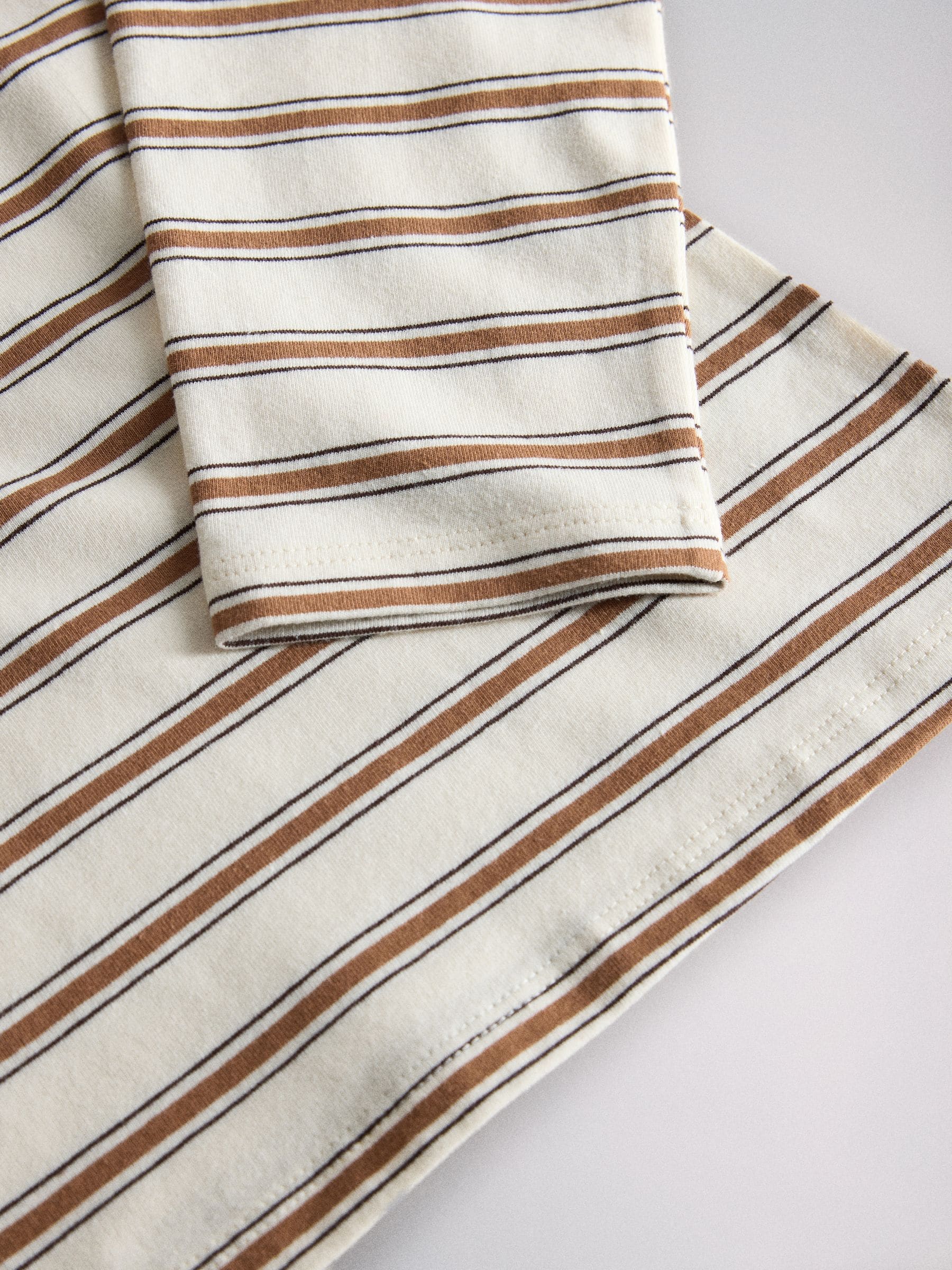 The Set 3 Pack Bardot Off Shoulder Tops - Black/Brown/Cream Stripe - Regular - SIP Still Life