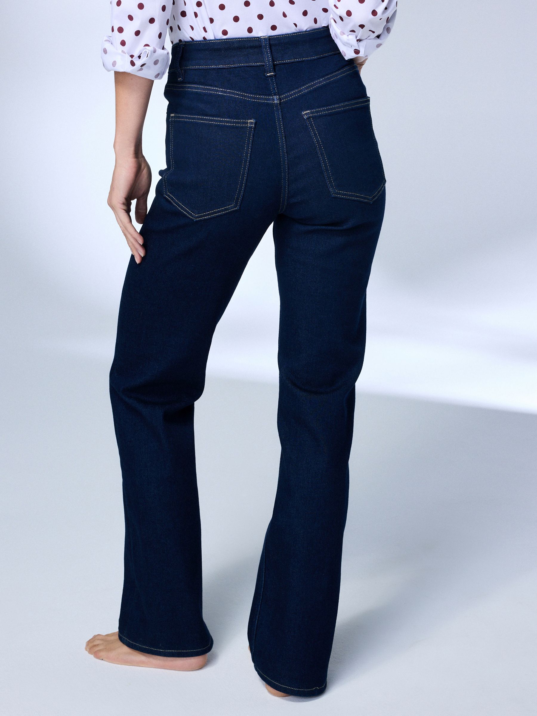 Mid Rise Super Soft Stretch Bootcut Jeans - Indigo Rinse Blue - Regular - Location Worn