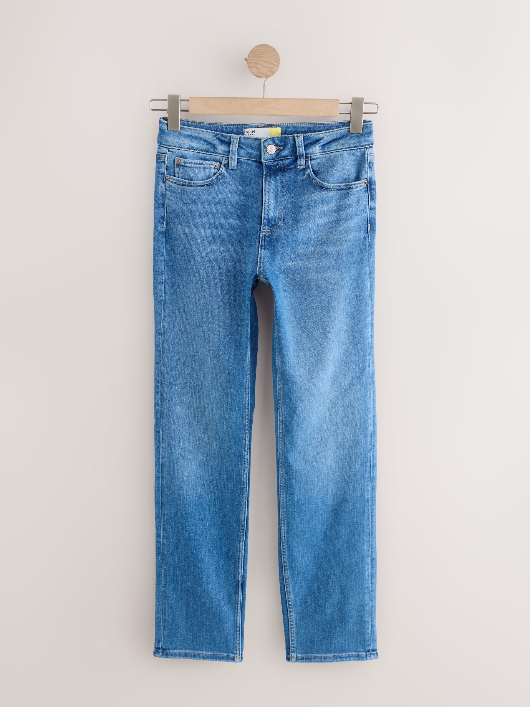 Mid Rise Super Soft Stretch Slim Jeans - Mid Blue - Regular - SIP Still Life