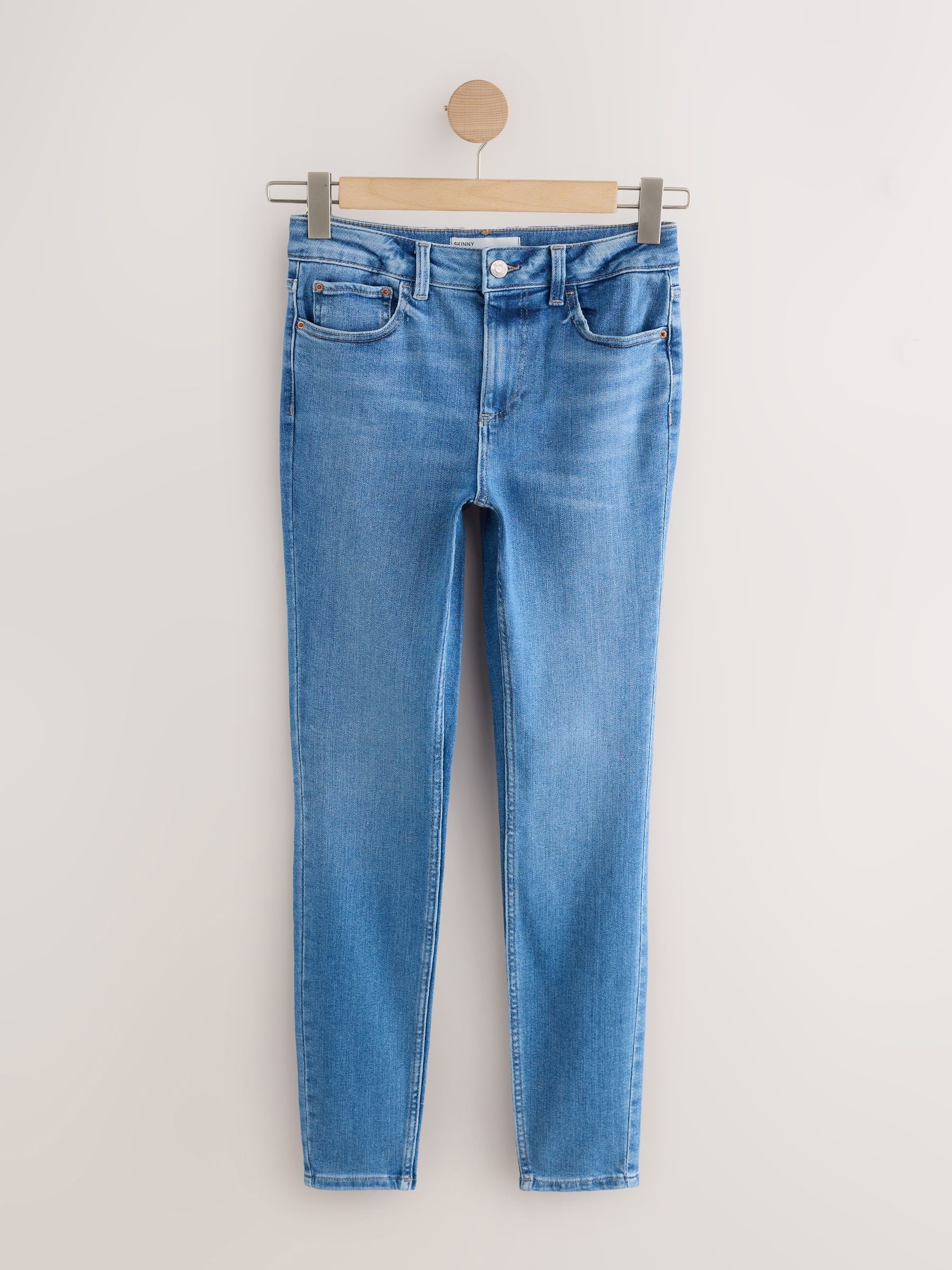 Mid Rise Super soft Stretch Skinny Jeans - Mid Blue - Regular - SIP Still Life