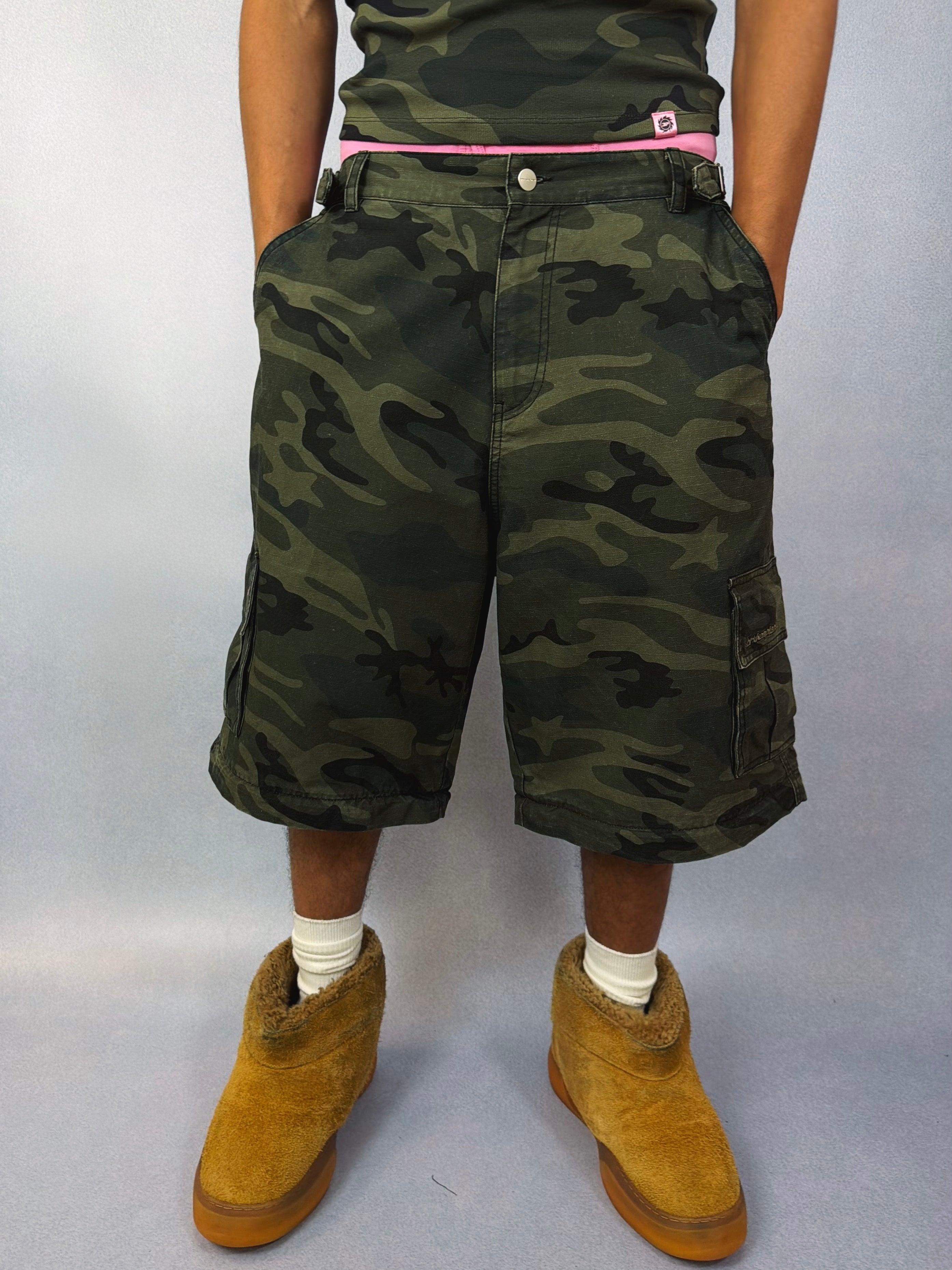 2-in-1 Star Camo Cargo Pants/Shorts - Star Camo Green - 4