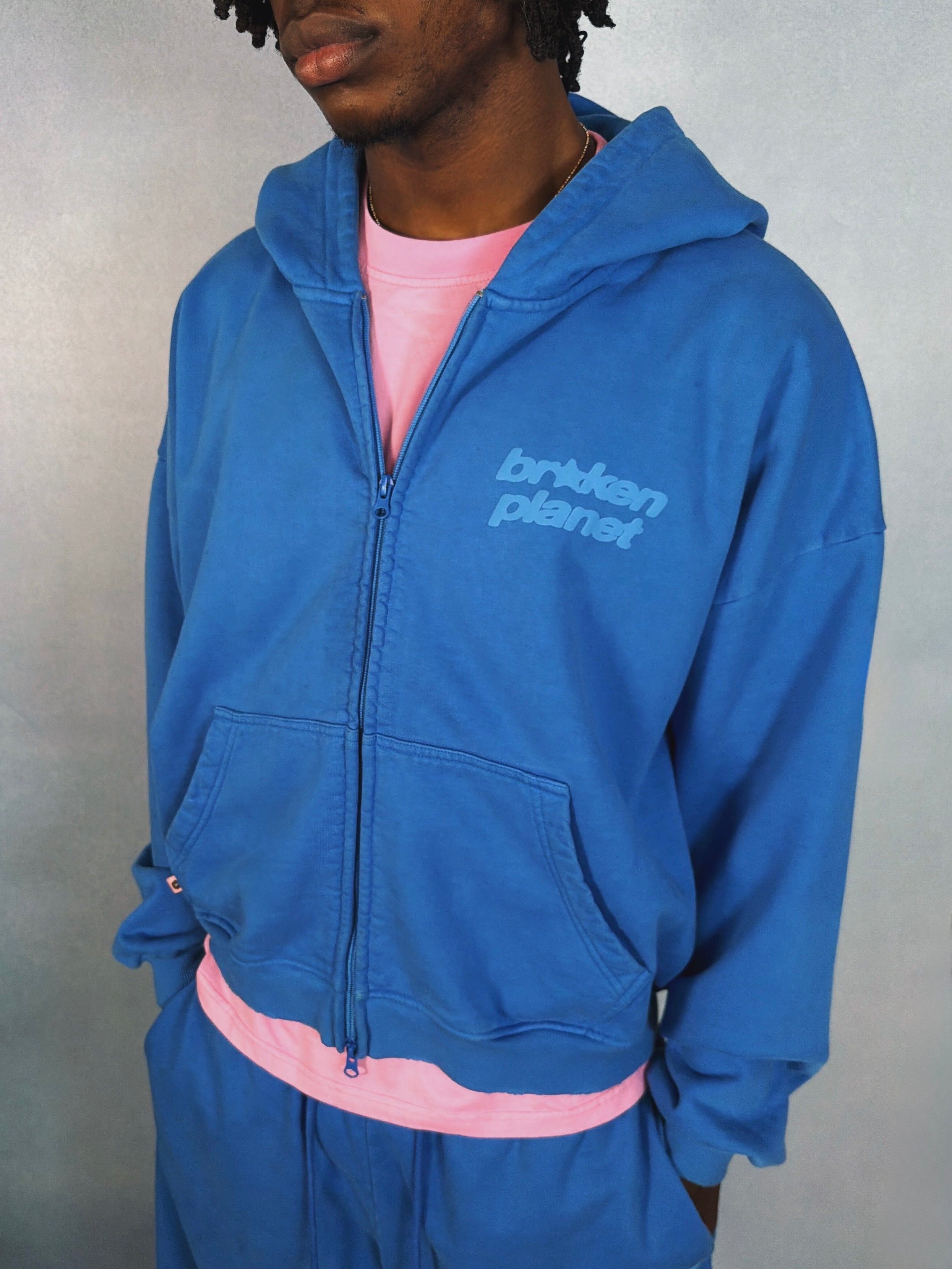 Star Logo Zip-Up Hoodie - Cobalt Blue
