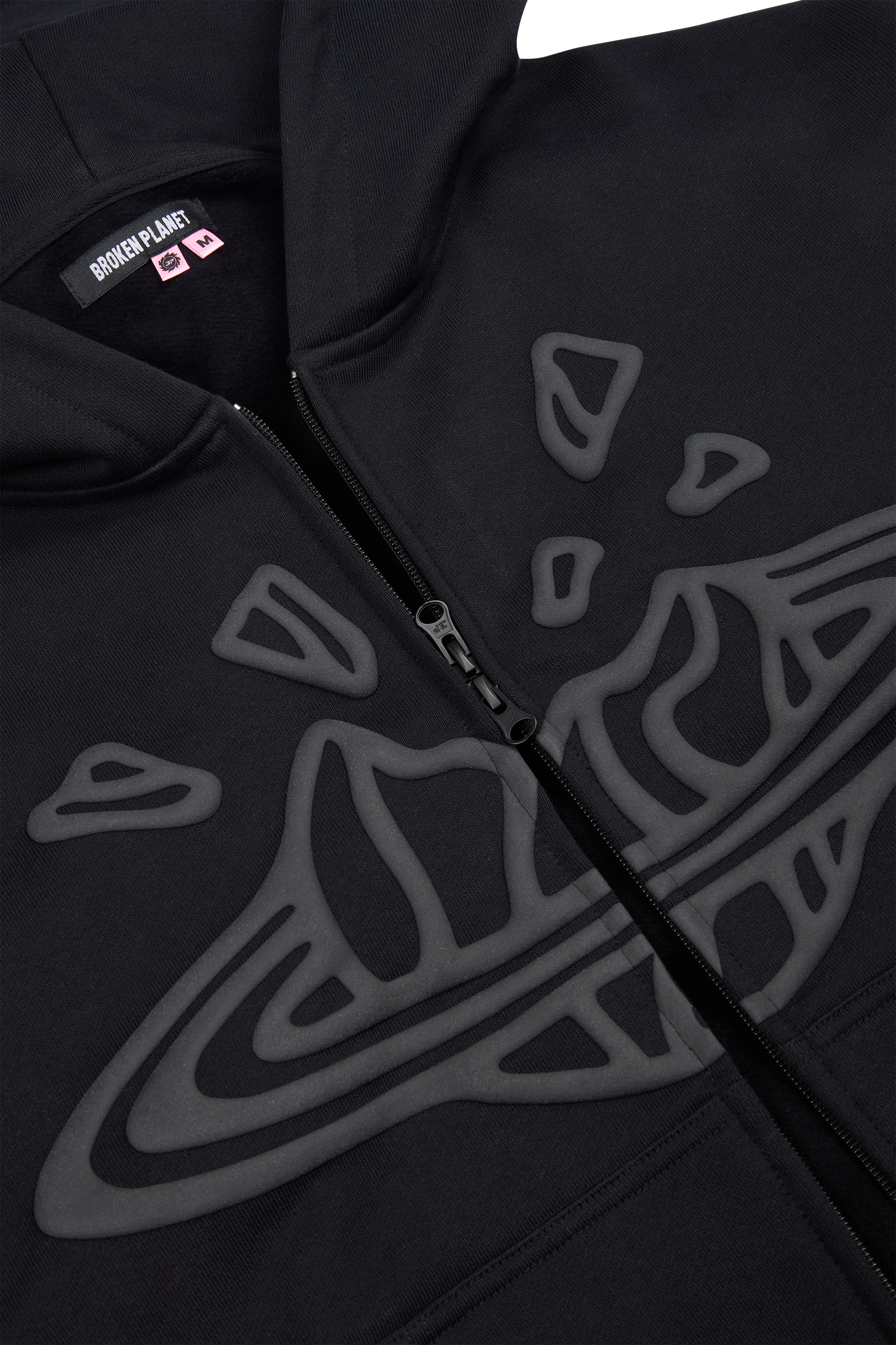 Broken Planet Zip Up Hoodie - Midnight Black - 4