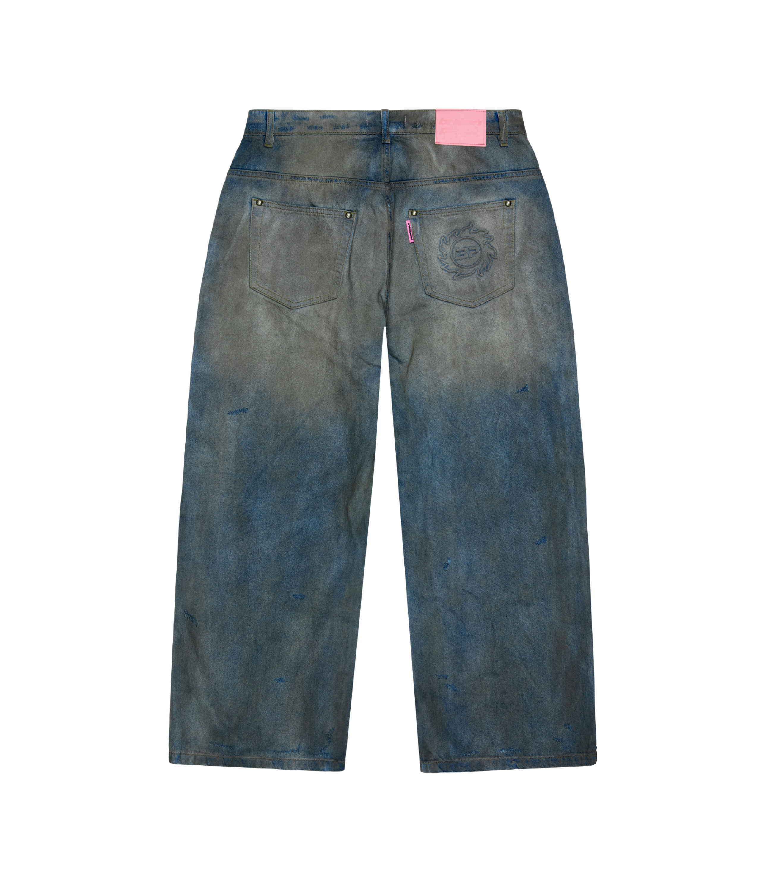 Distressed Denim Jeans - Dark Blue - 2