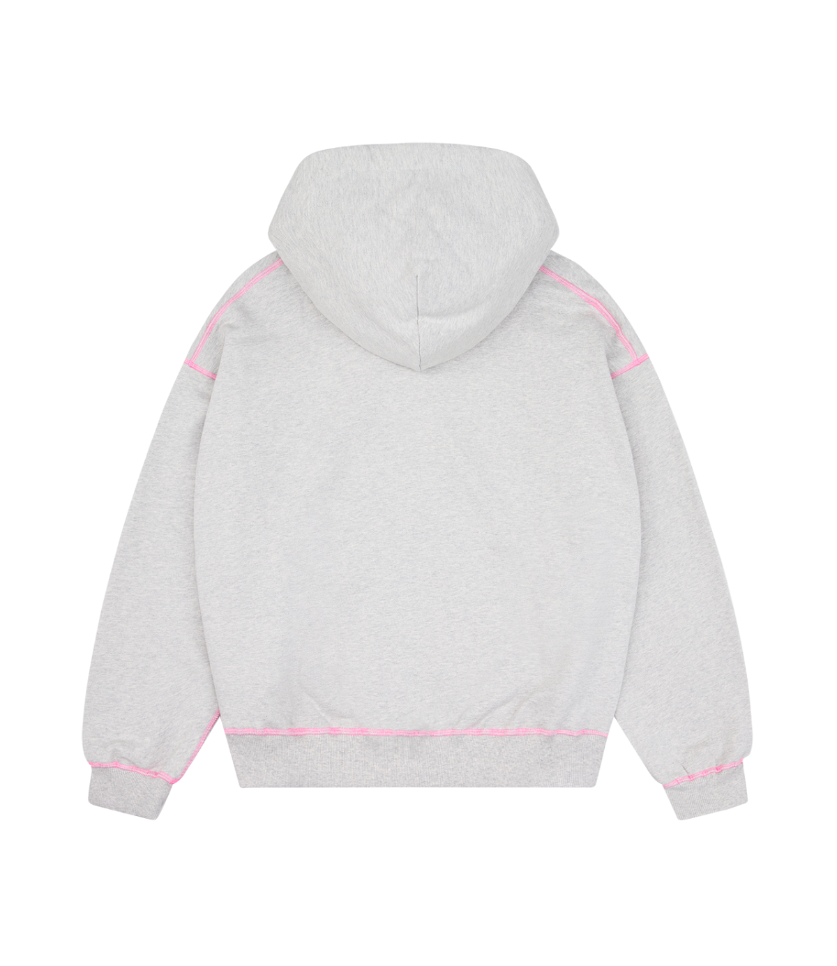 Star Logo Coverstitch Zip-up Hoodie - Ash Heather Gray - 2