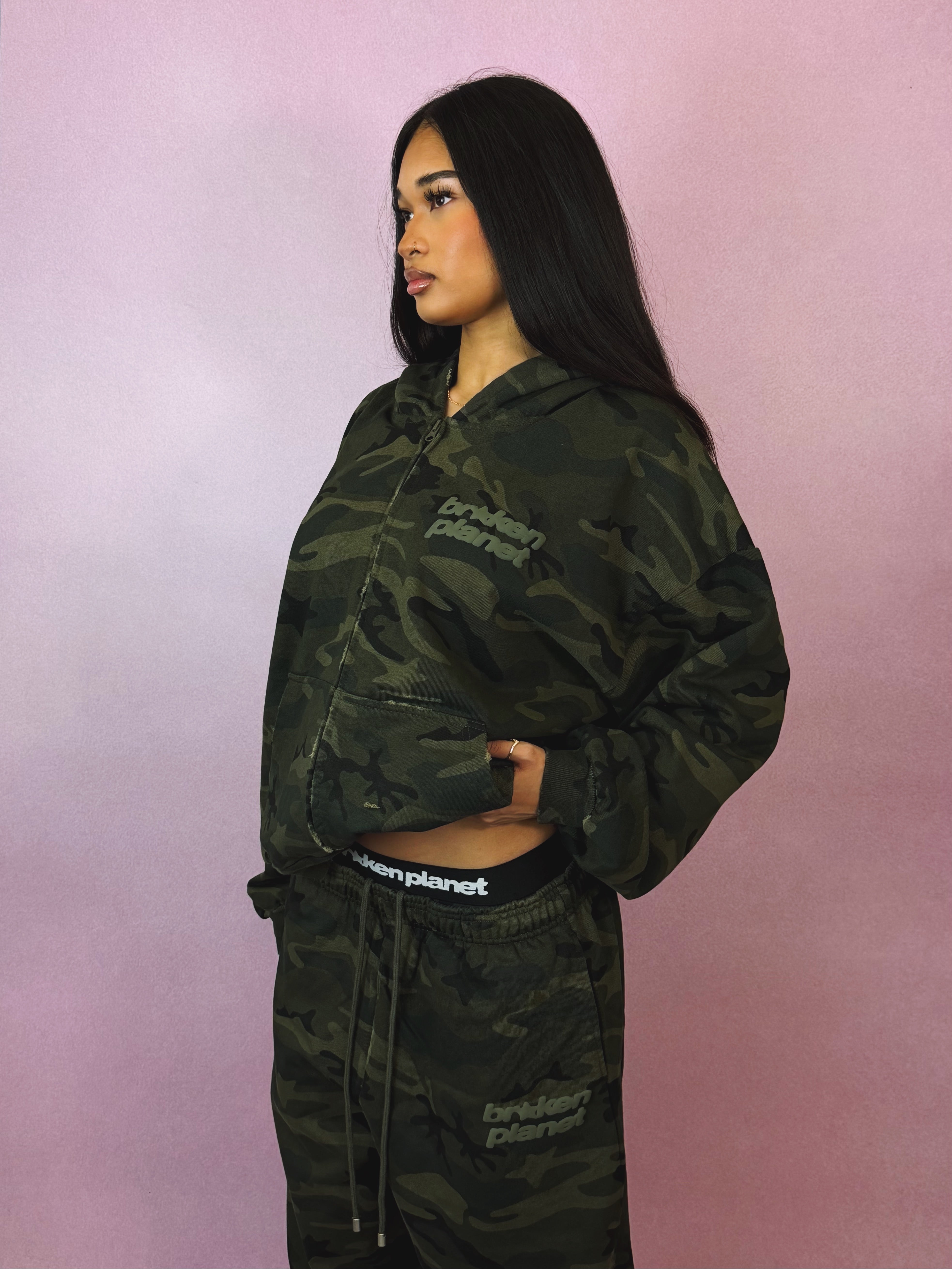 Star Logo Zip-Up Hoodie - Green Star Camo - 4