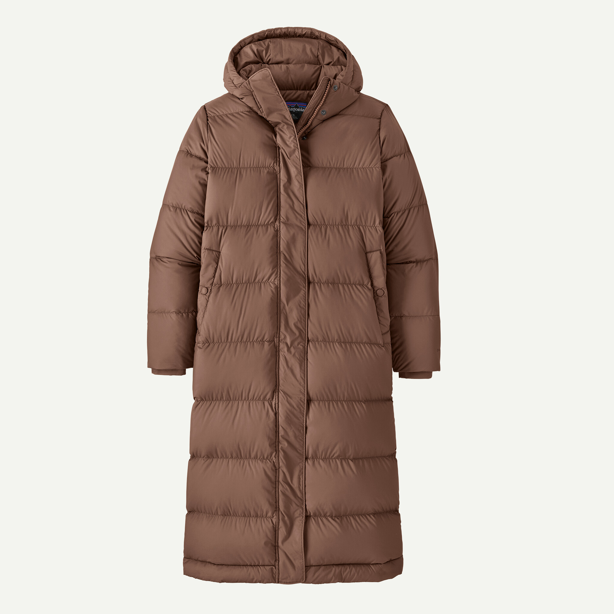 Women's Silent Down Long Parka - Berm Brown