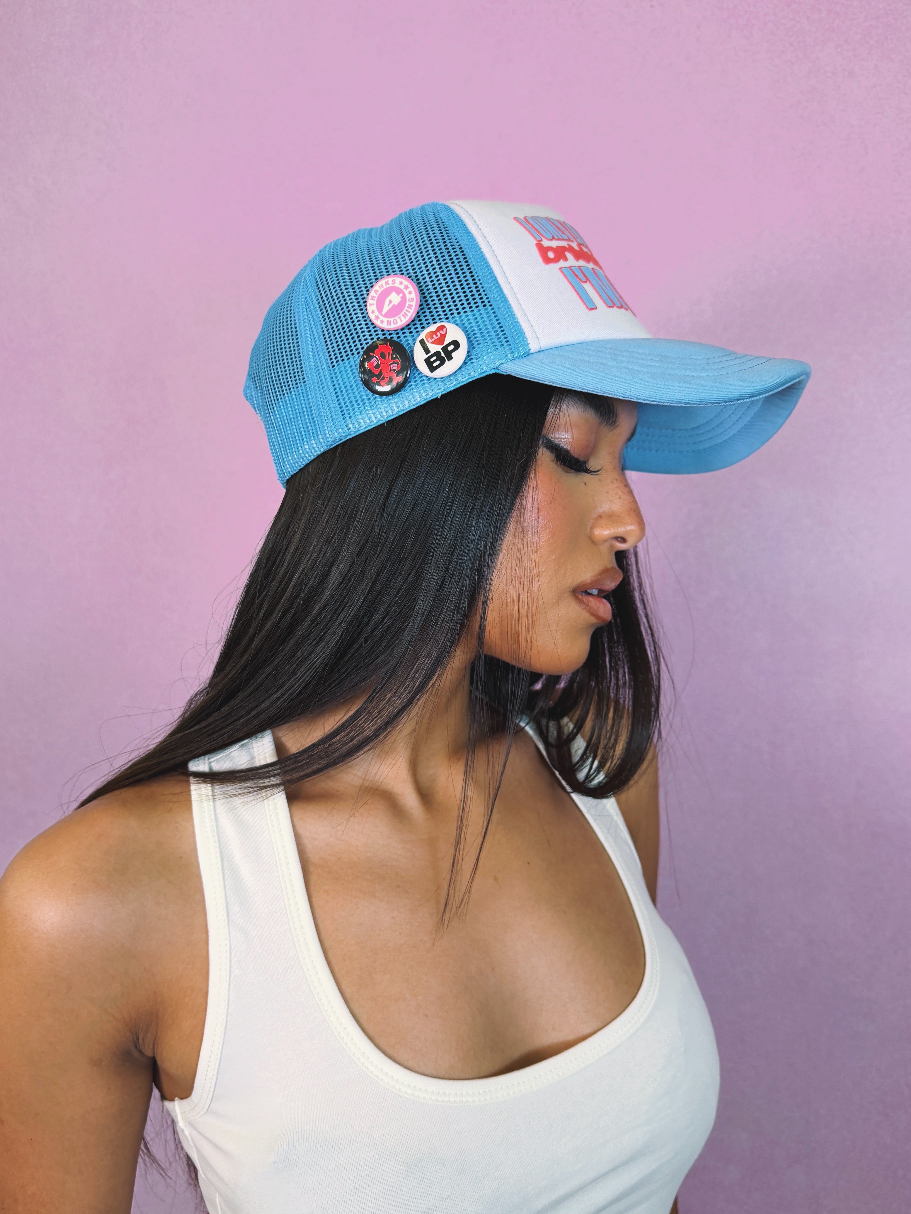 I Only Love My Bed Trucker Hat - Light Blue