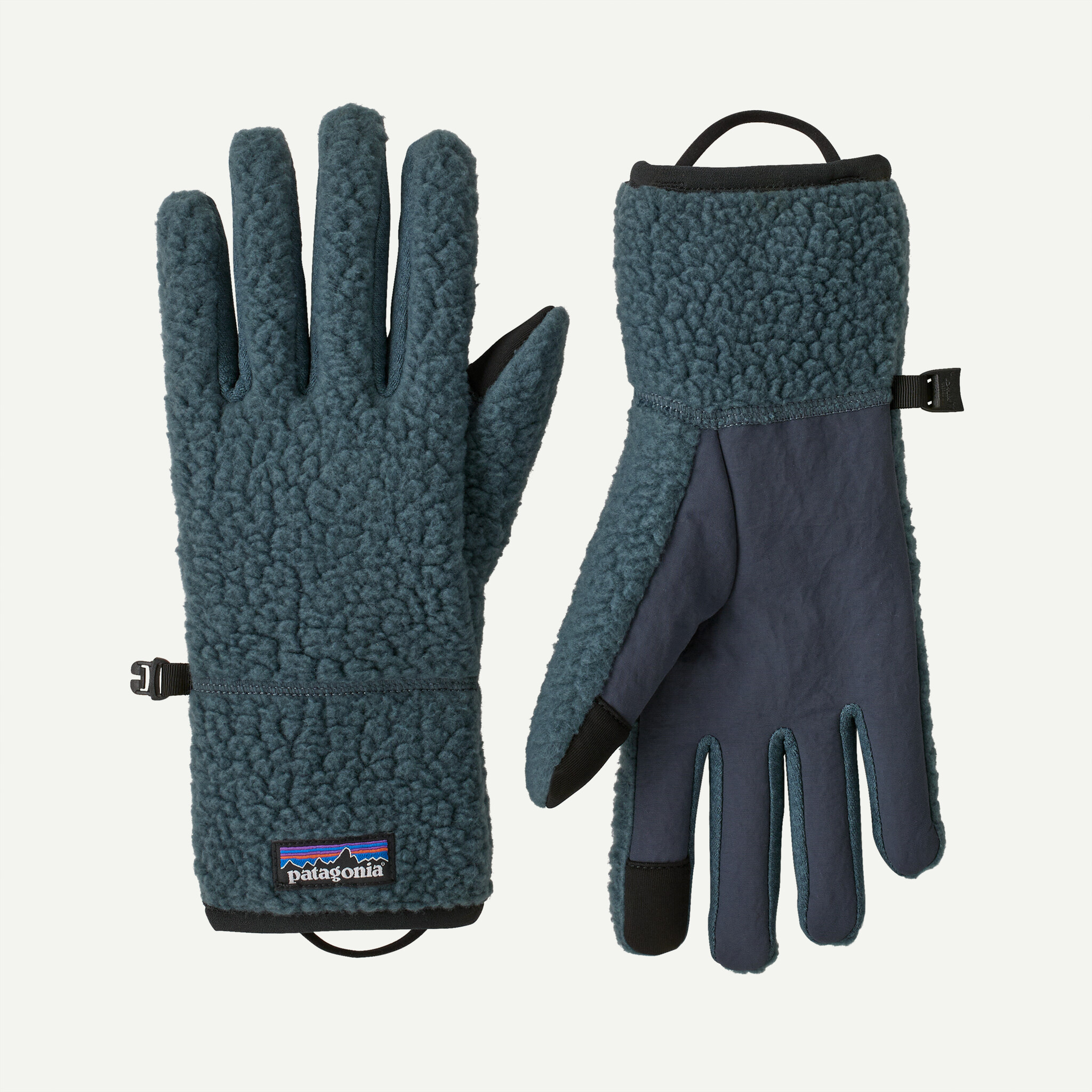 Retro Pile Fleece Gloves - Summit Blue