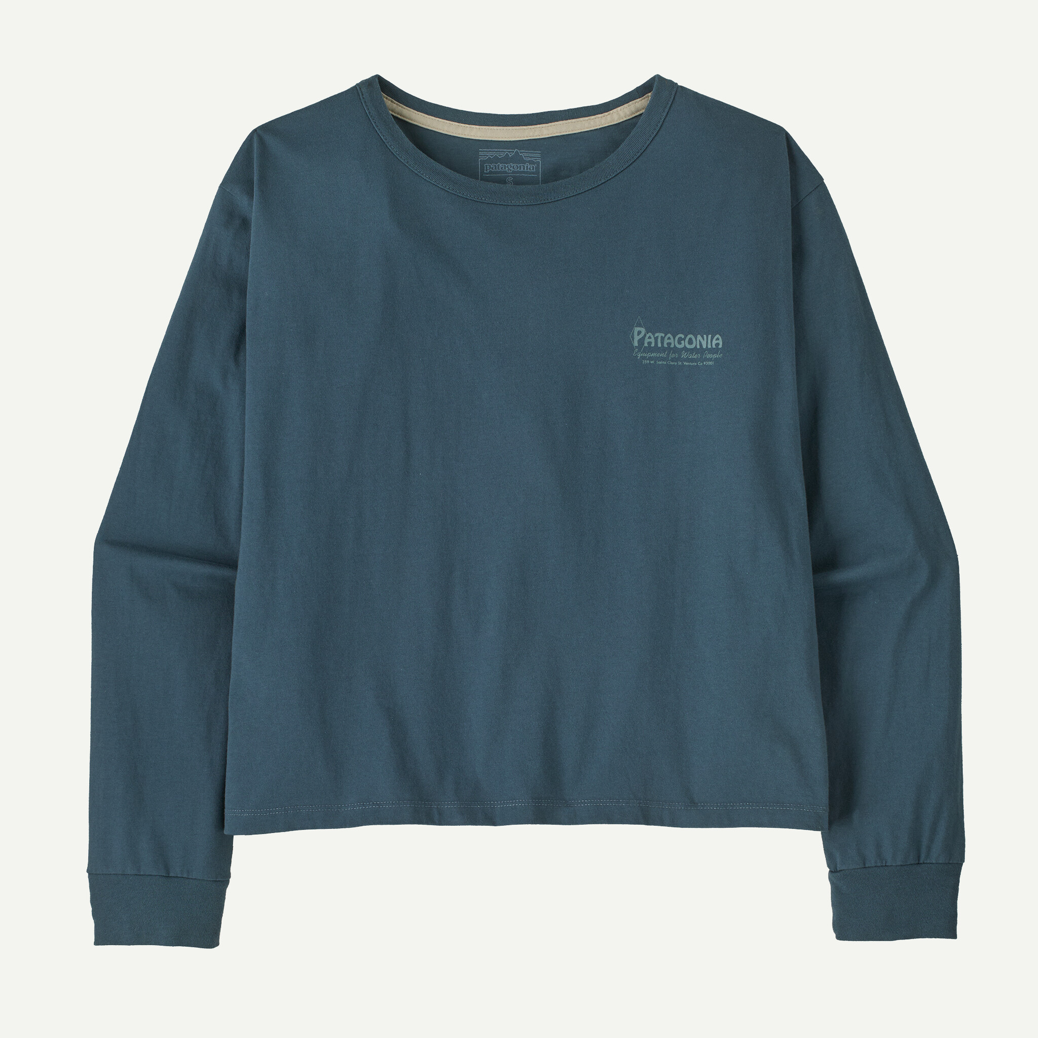 Women's Long-Sleeved Water People Banner Easy-Cut T-Shirt - Summit Blue