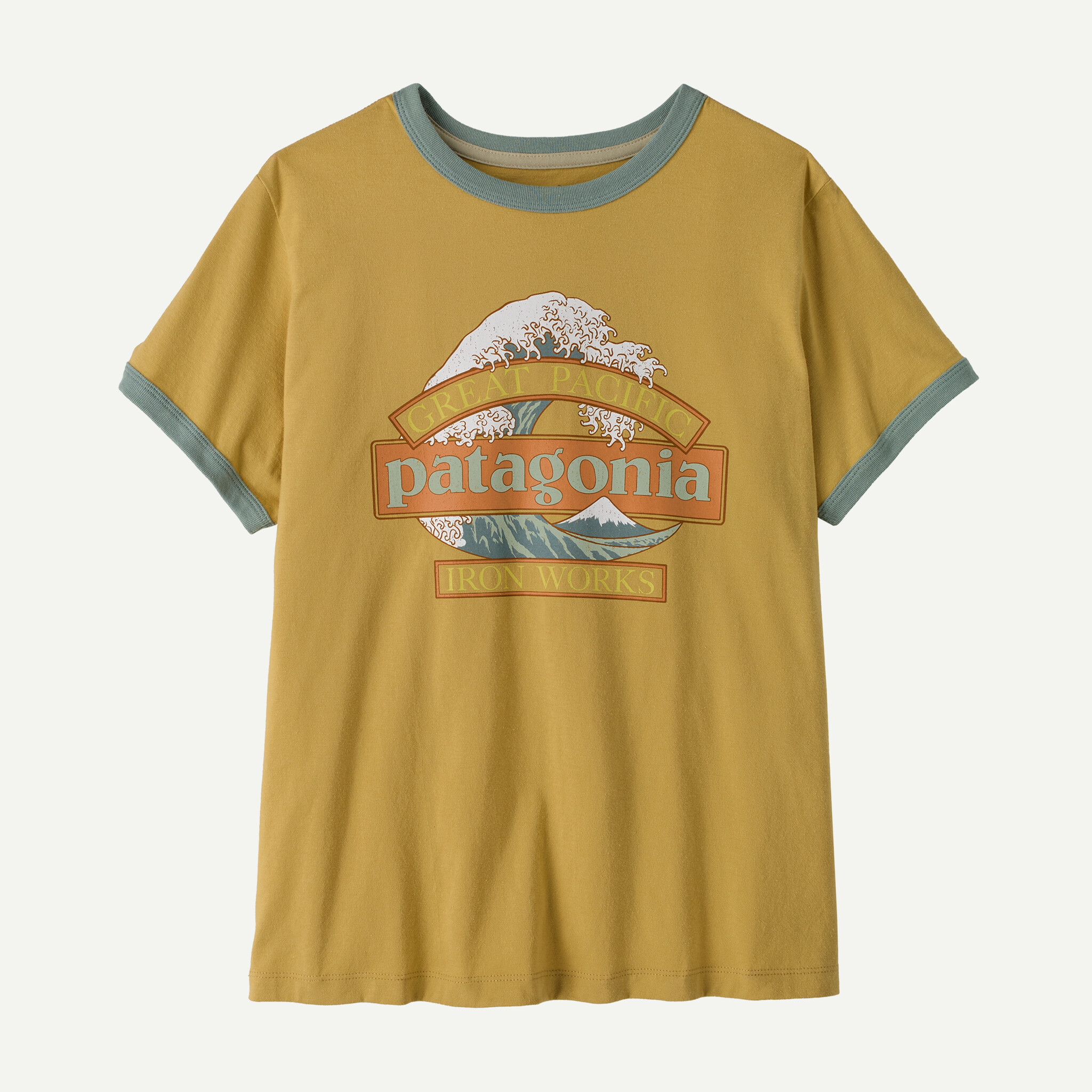 Women's Great Waves Ringer Tee - Lynx Tan