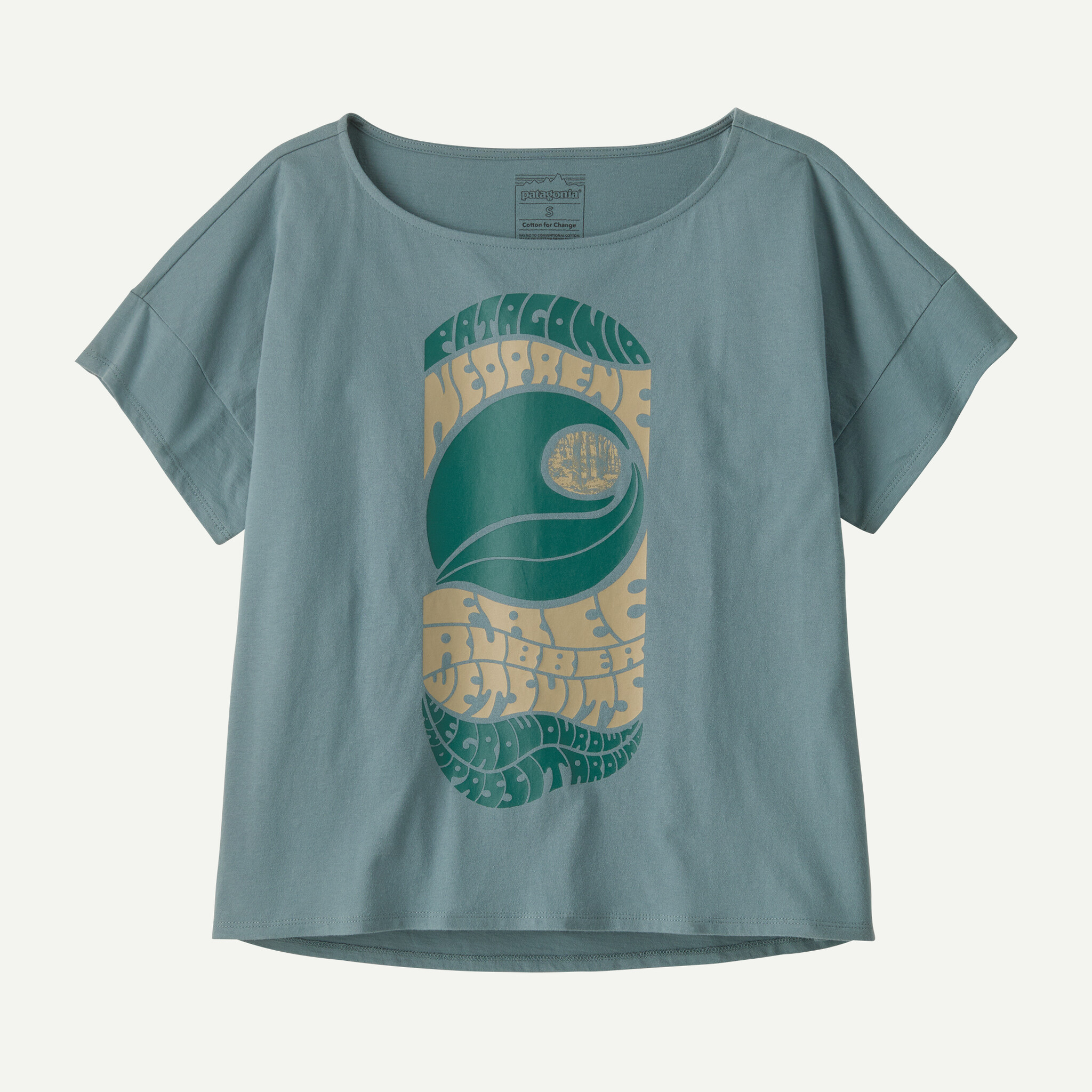 Women's Pass It Around Relaxed Drop-Sleeve Organic T-Shirt - Blue Sage
