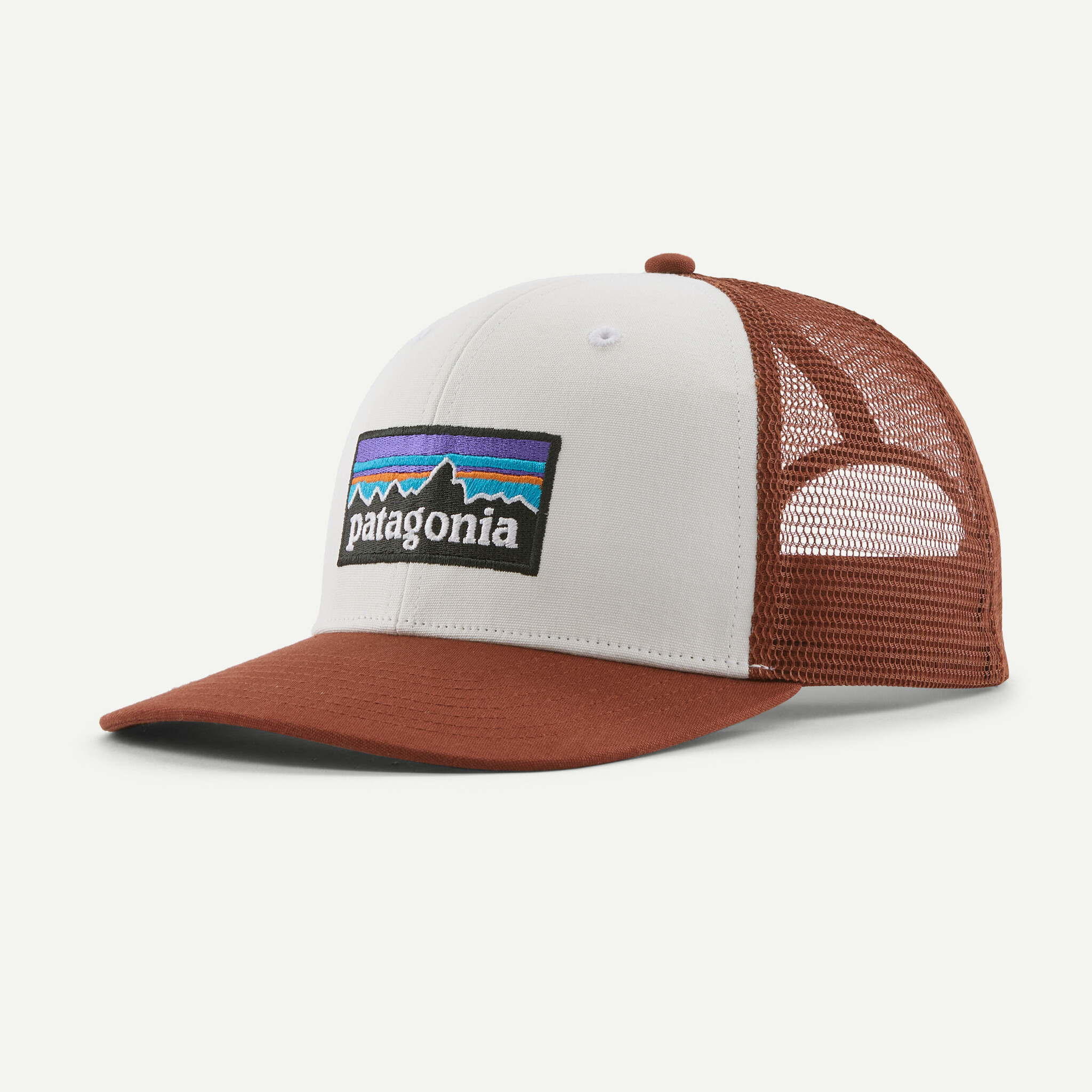 P-6 Logo Trucker Hat - White w/Rusty Red