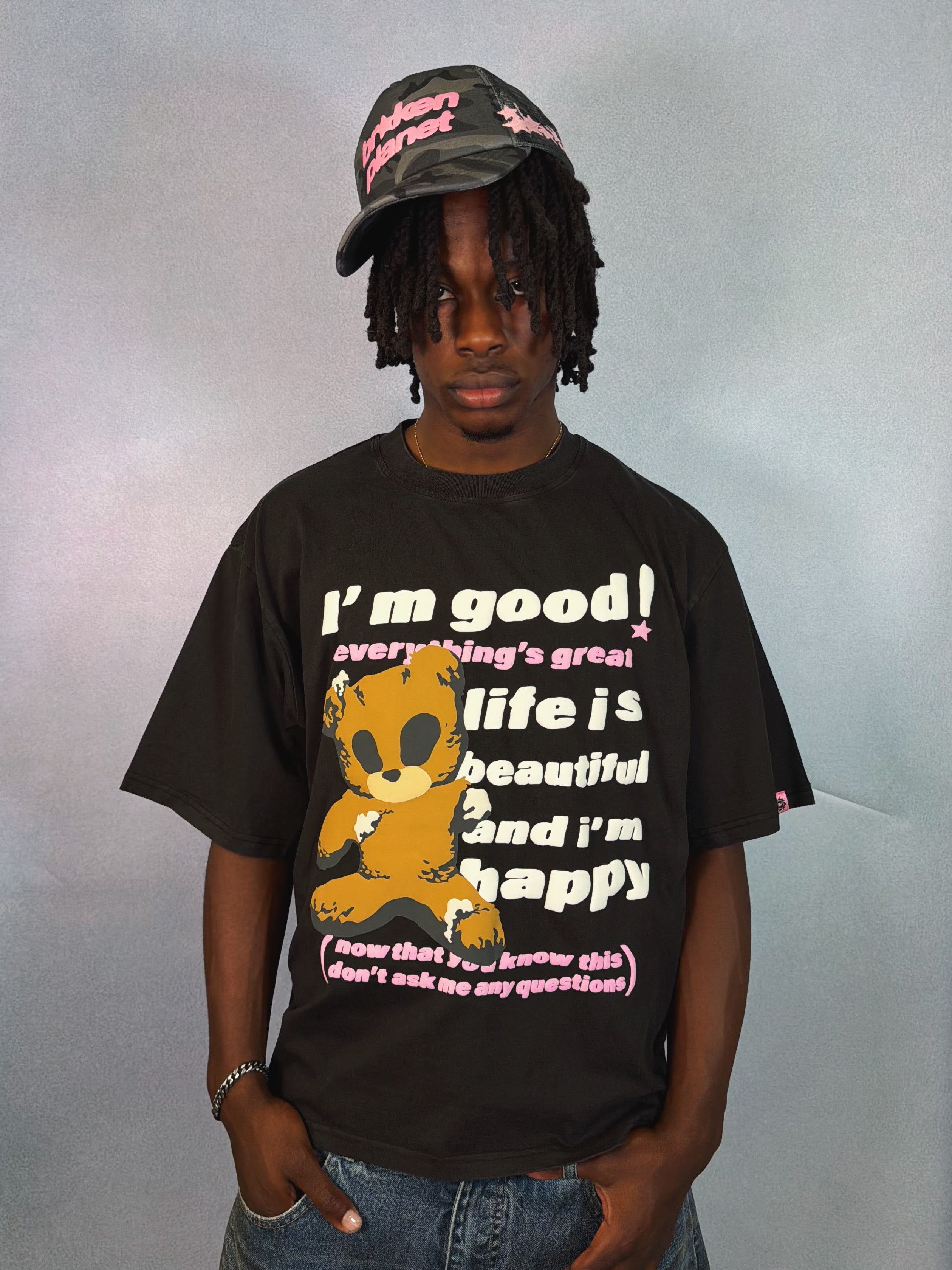 I'm Good T-shirt - Washed Midnight Black - 3