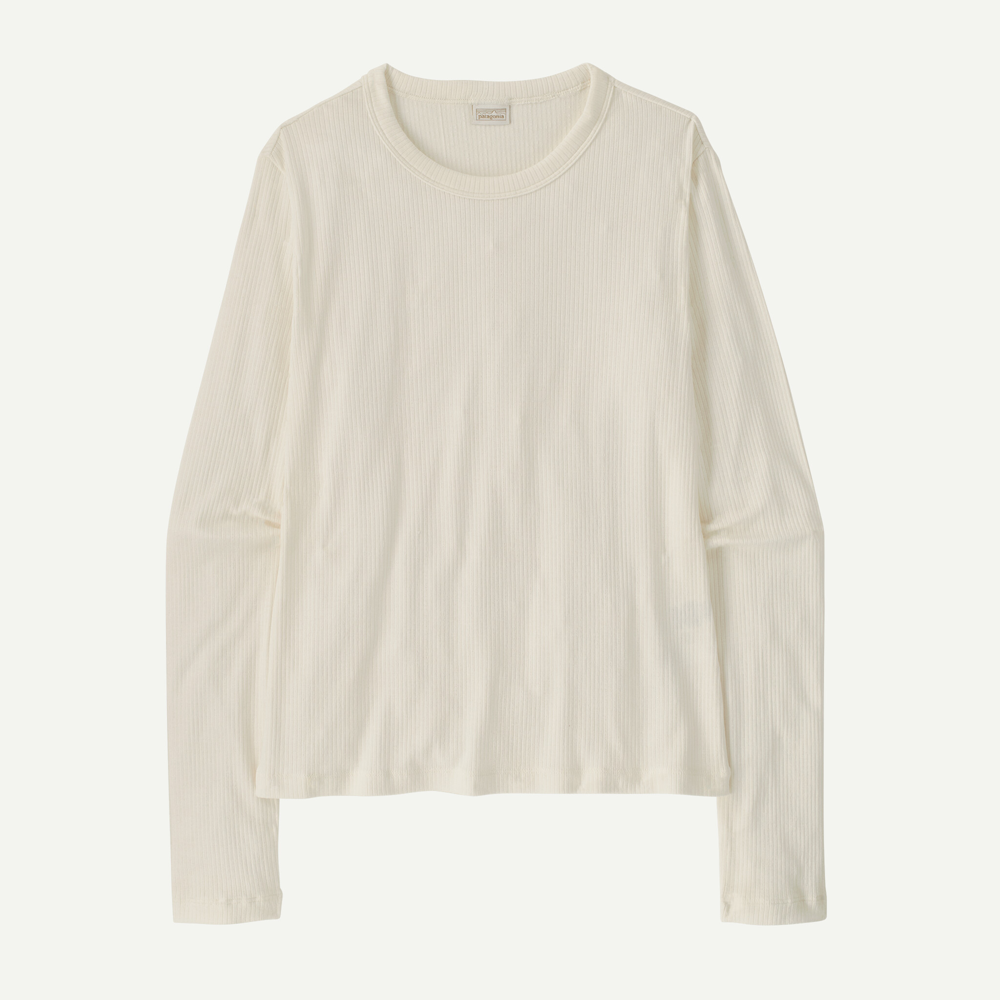 Women's Long-Sleeved Rib-Knit Top - White