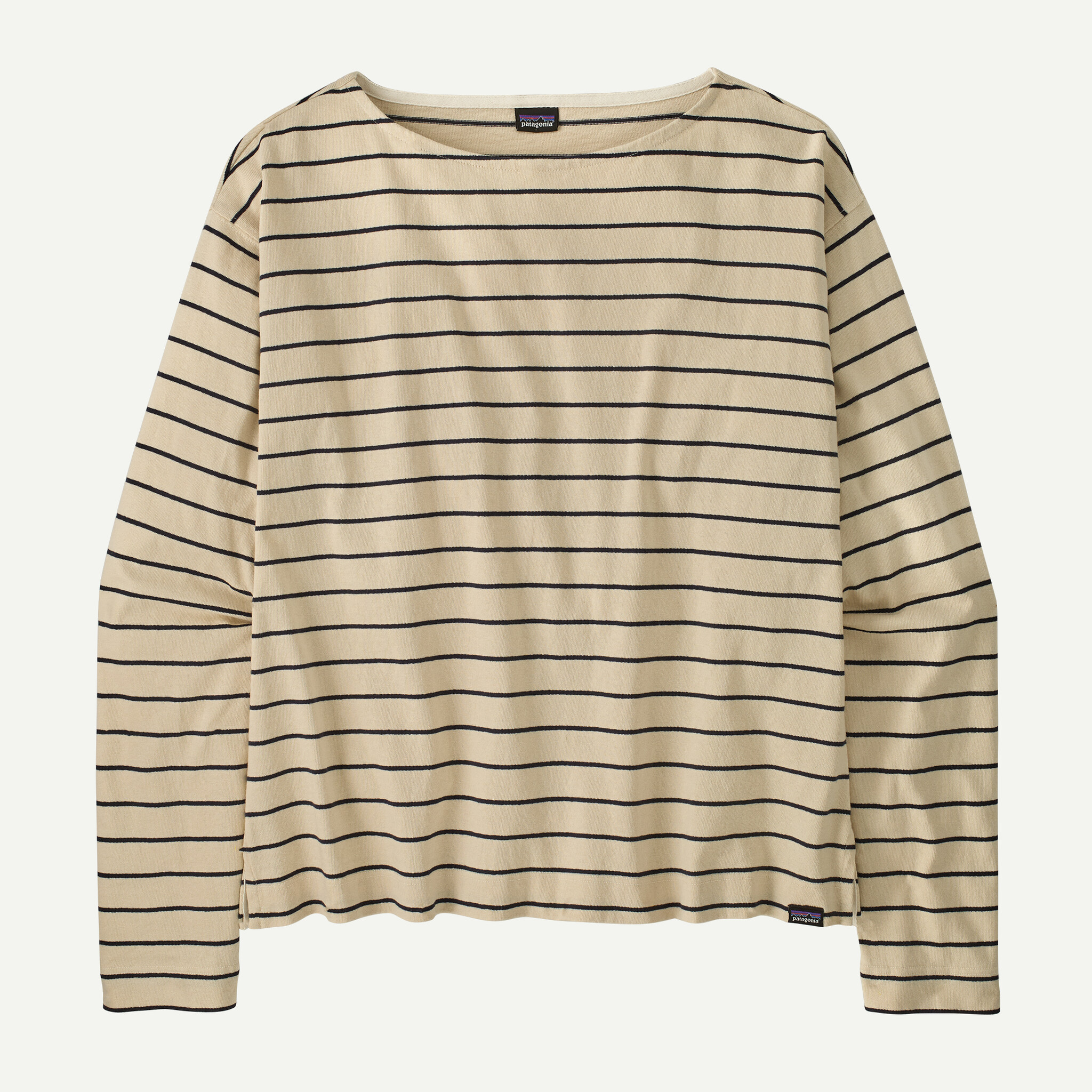 Women's Long-Sleeved Mariner Top - Boat Stripe: Sunken Blue