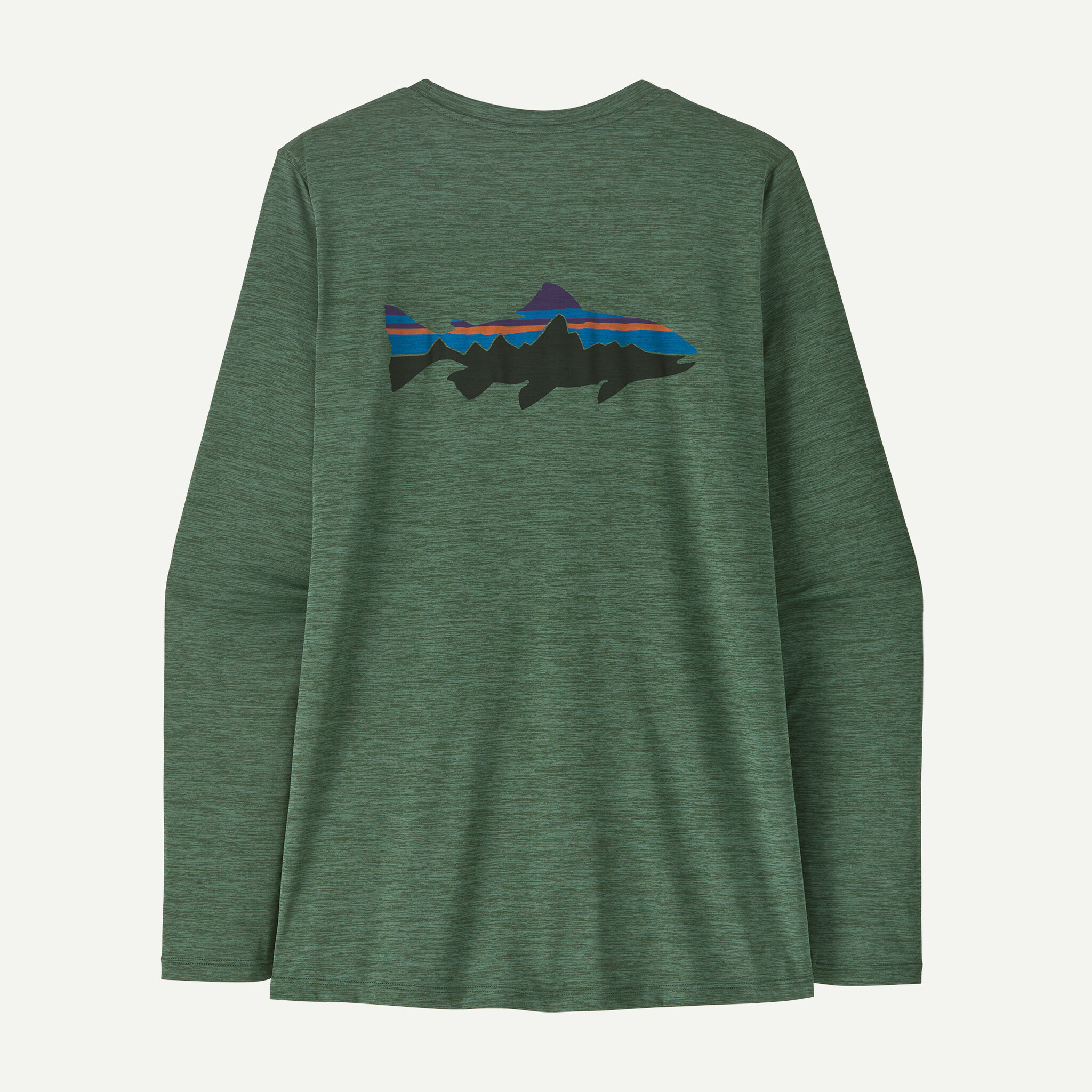 Women's Long-Sleeved Capilene(R) Cool Daily Shirt - Fitz Roy Trout - Canopy Green - Light Canopy Green X-Dye