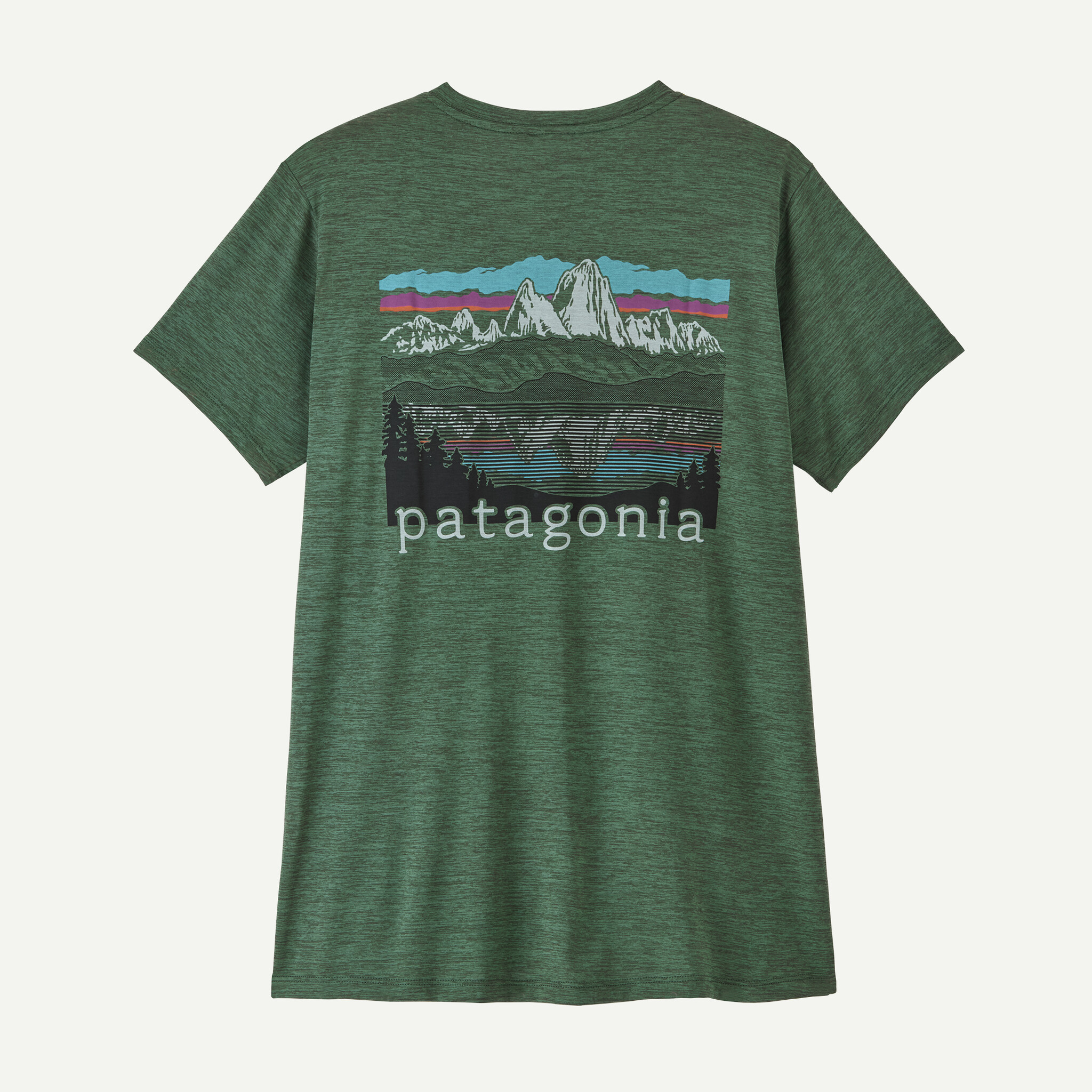 Women's Capilene(R) Cool Daily Shirt - Fitz Roy Foothills - Canopy Green - Light Canopy Green X-Dye